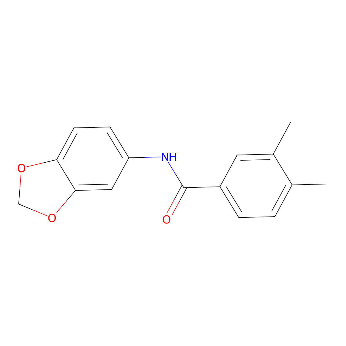 N-(1,3-benzodioxol-5-yl)-3,4-dimethylbenzamide molecular structure, CAS 433957-06-3