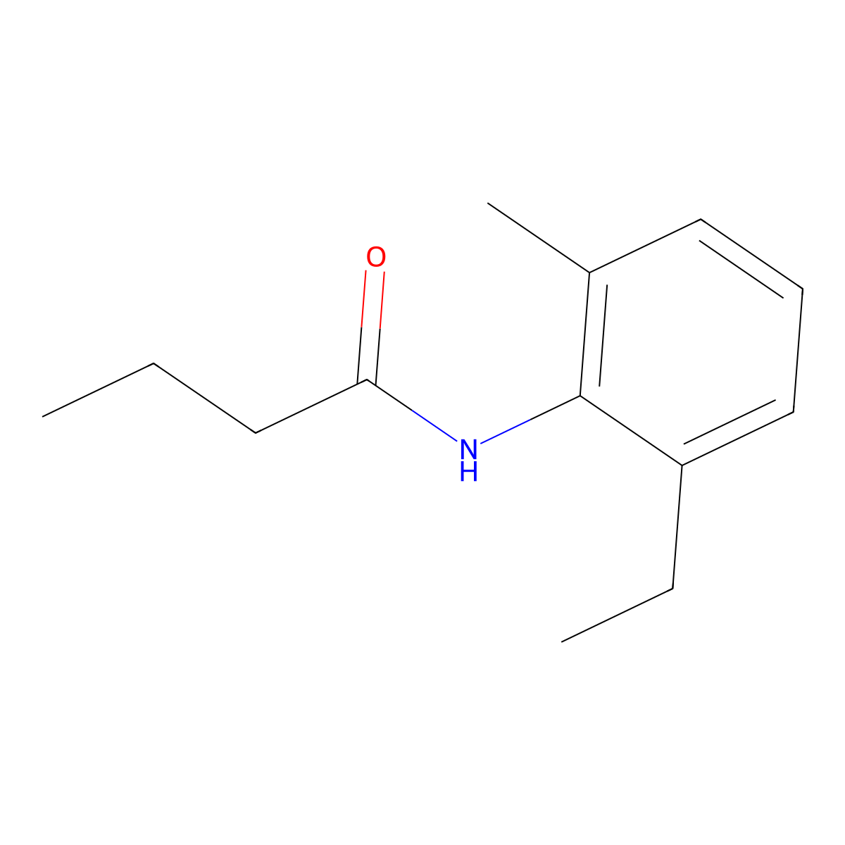 N-(2-ethyl-6-methylphenyl)butanamide molecular structure, CAS 433957-15-4