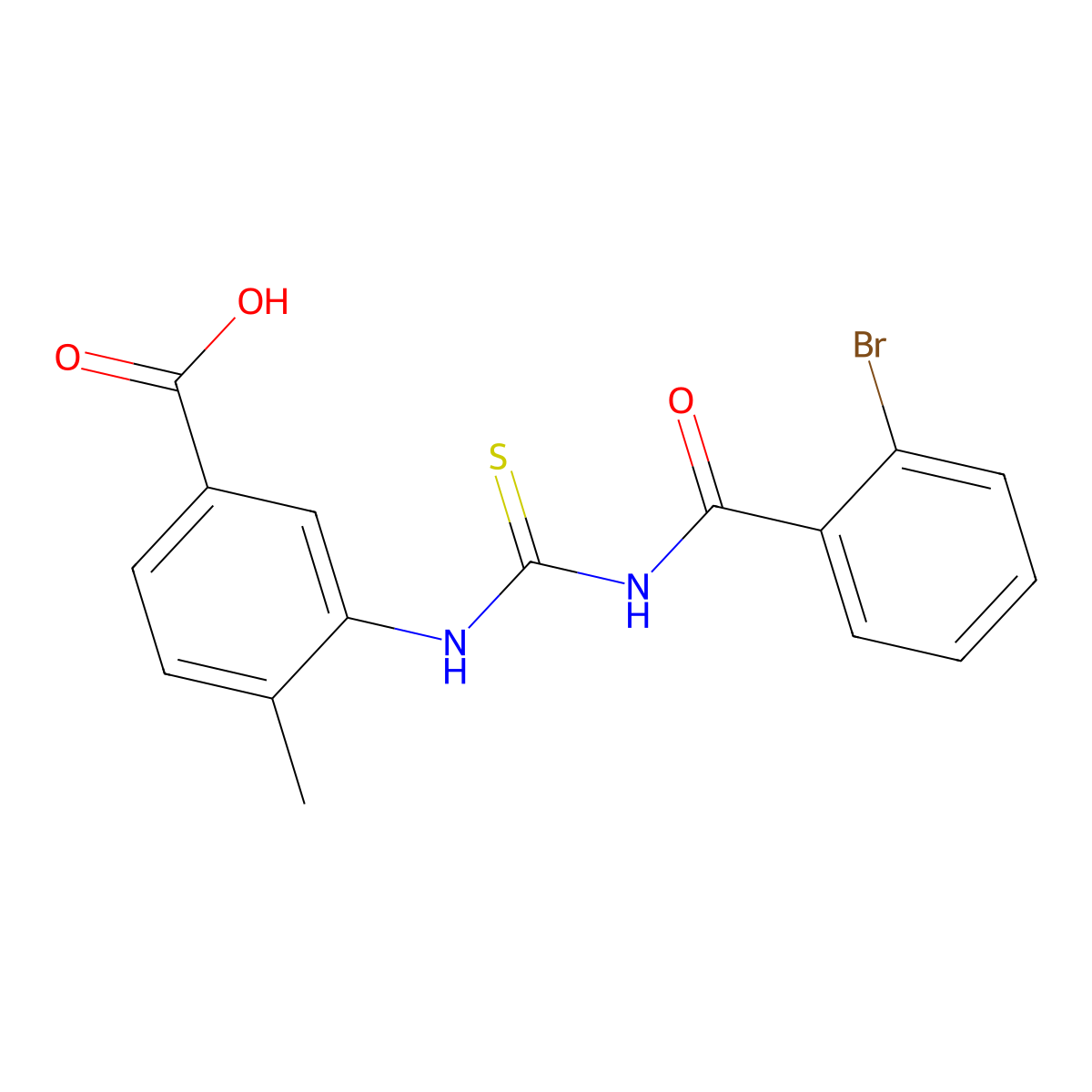 3-({[(2-Bromophenyl)carbonyl]carbamothioyl}amino)-4-methylbenzoic acid molecular structure, CAS 433957-16-5