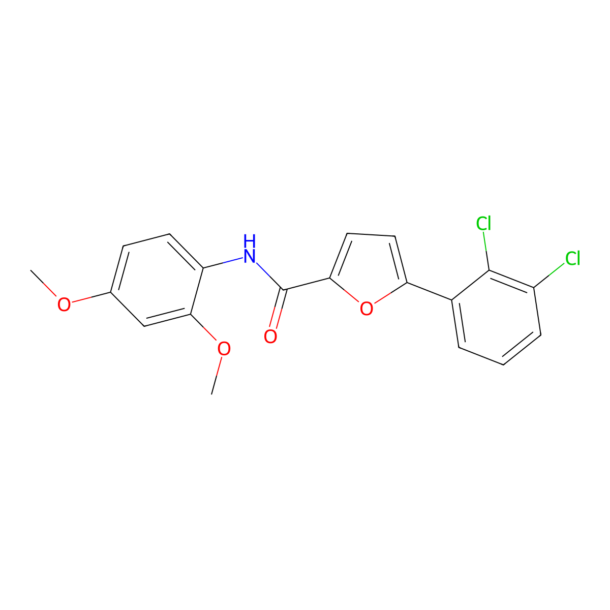 5-(2,3-dichlorophenyl)-N-(2,4-dimethoxyphenyl)furan-2-carboxamide molecular structure, CAS 433957-38-1
