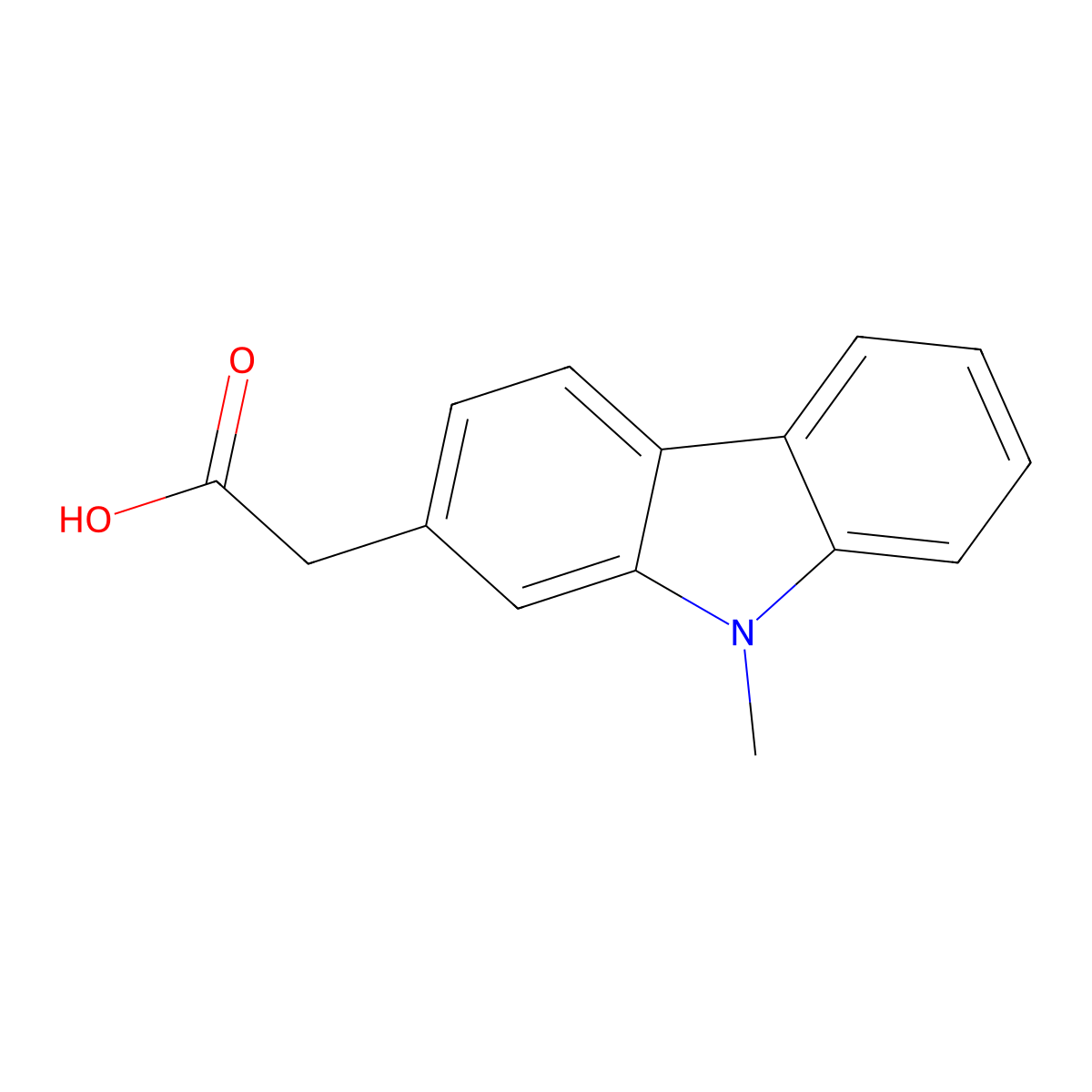 (9-Methyl-9H-carbazol-2-yl)-acetic acid molecular structure, CAS 433957-46-1