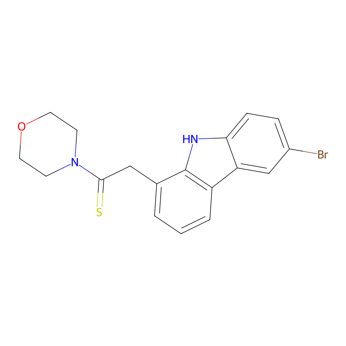 2-(6-Bromo-9H-carbazol-1-yl)-1-morpholin-4-yl-ethanethione molecular structure, CAS 433957-49-4