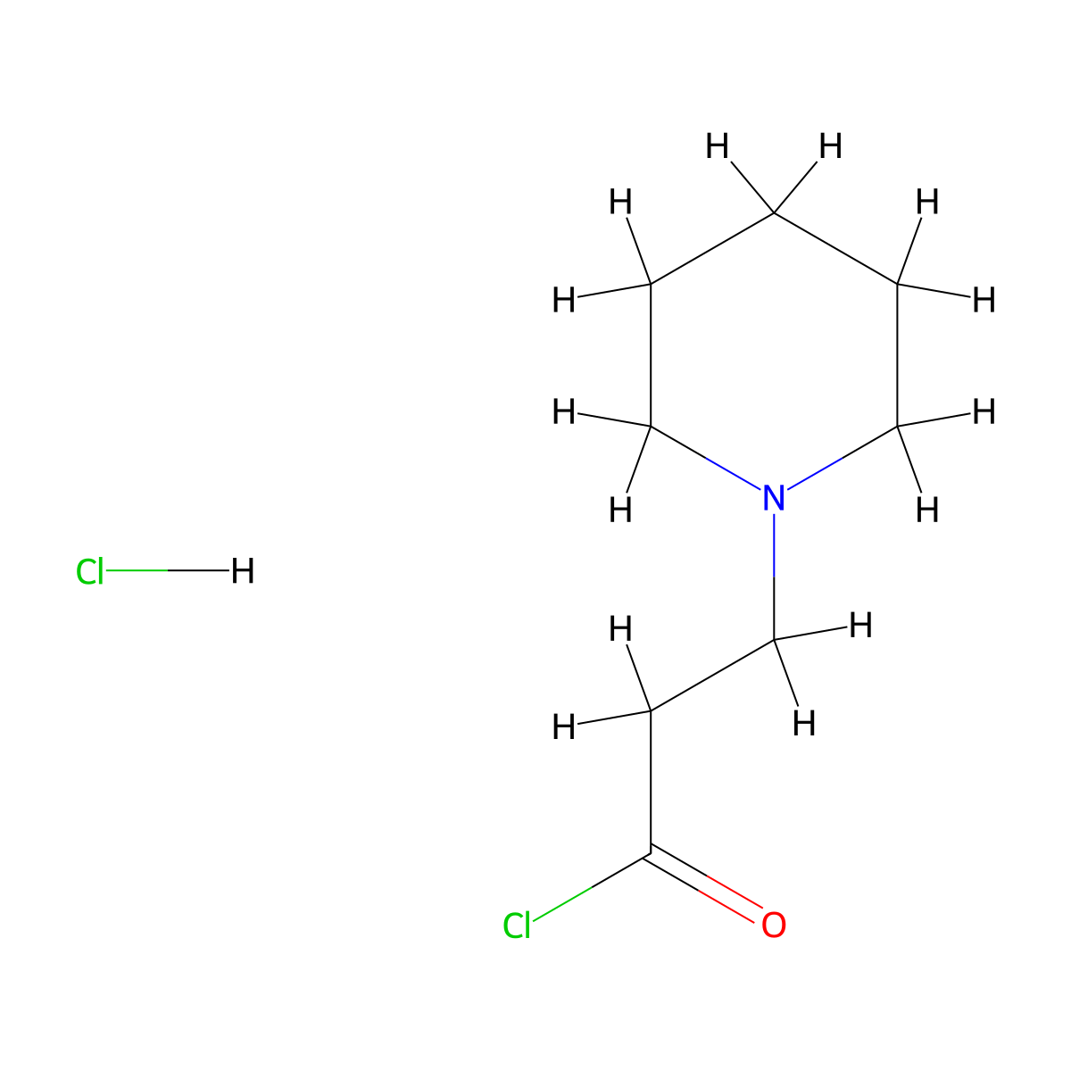 3-(Piperidin-1-yl)propanoyl chloride hydrochloride molecular structure, CAS 433960-72-6
