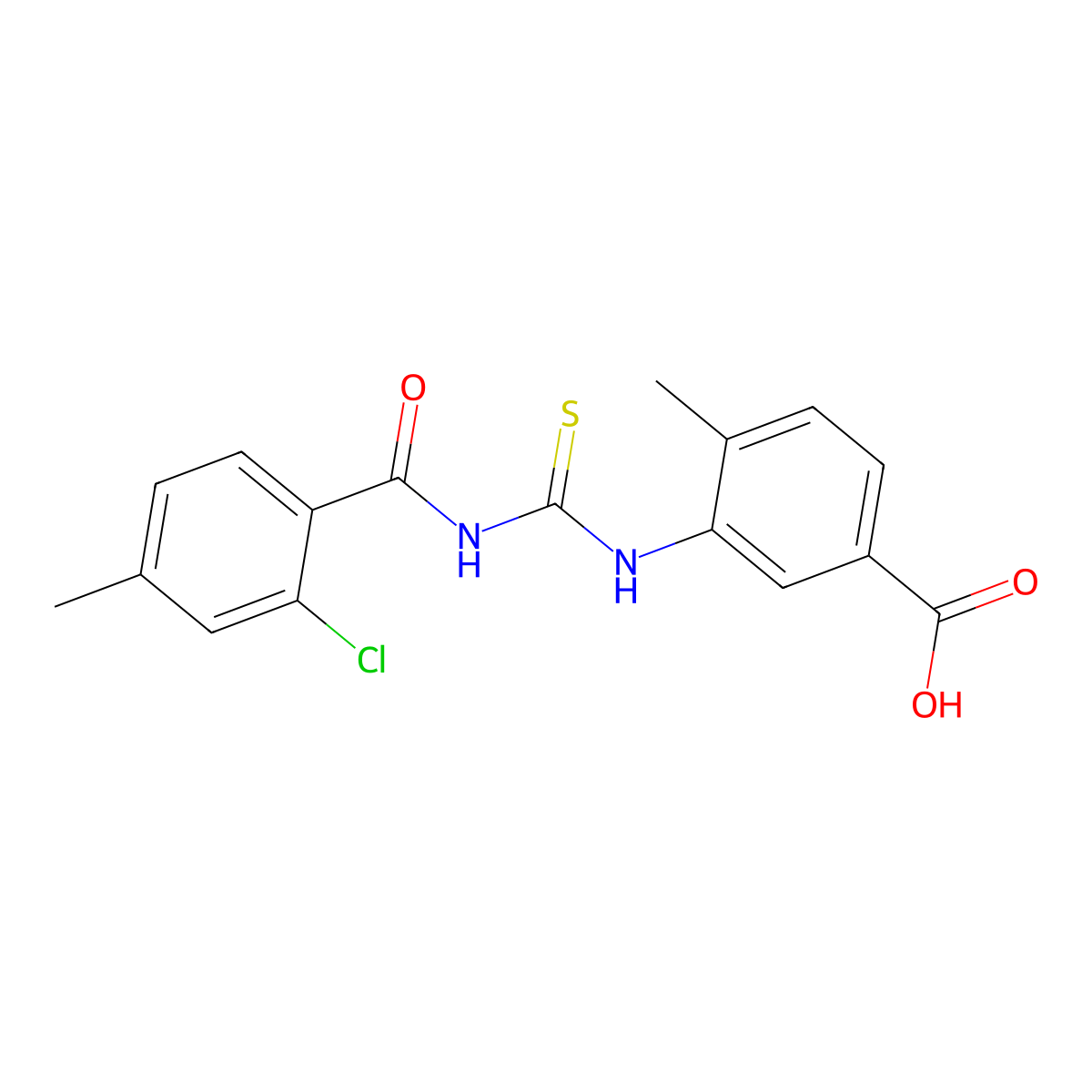 3-({[(2-Chloro-4-methylphenyl)carbonyl]carbamothioyl}amino)-4-methylbenzoic acid molecular structure, CAS 433962-10-8