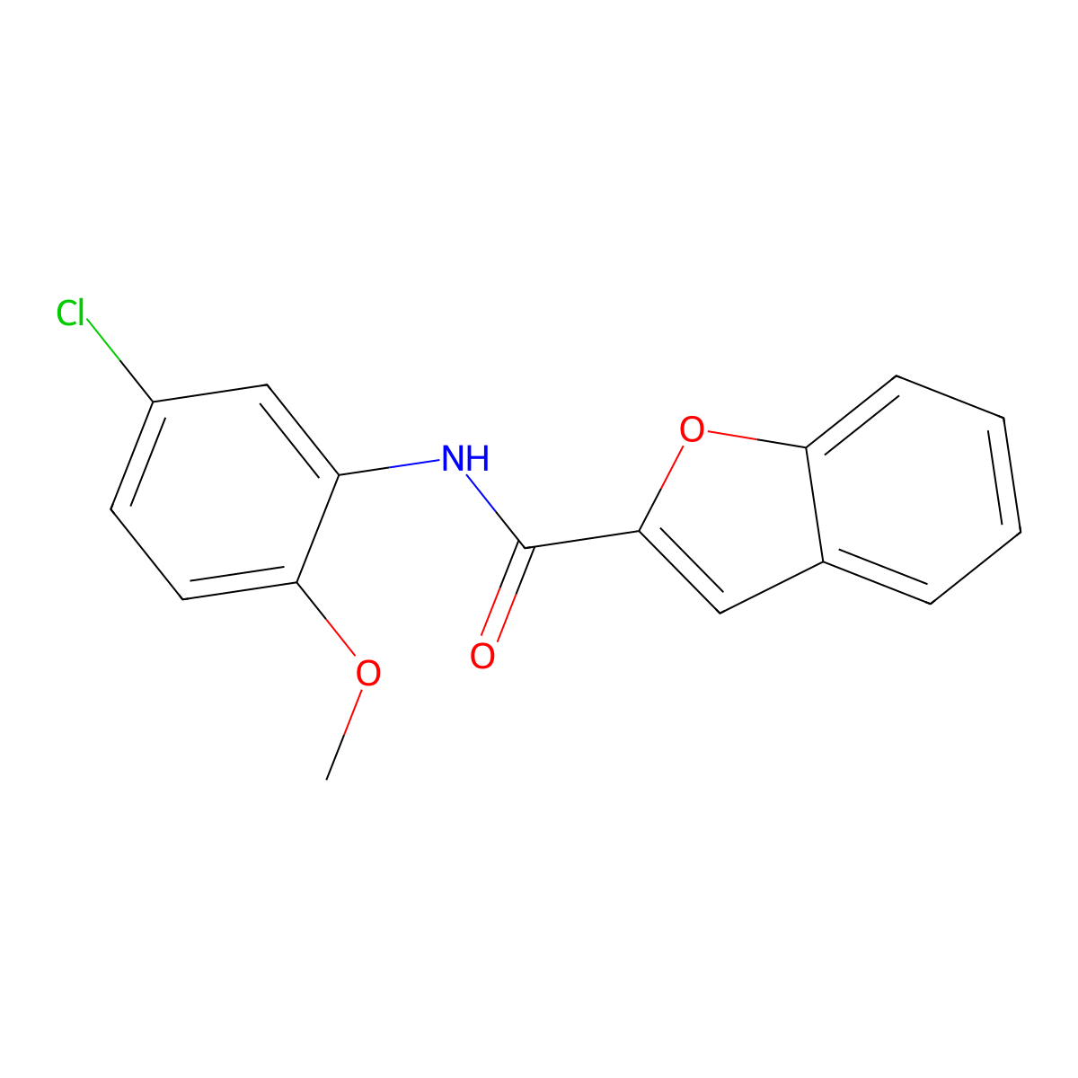 N-(5-chloro-2-methoxyphenyl)-1-benzofuran-2-carboxamide molecular structure, CAS 433962-26-6
