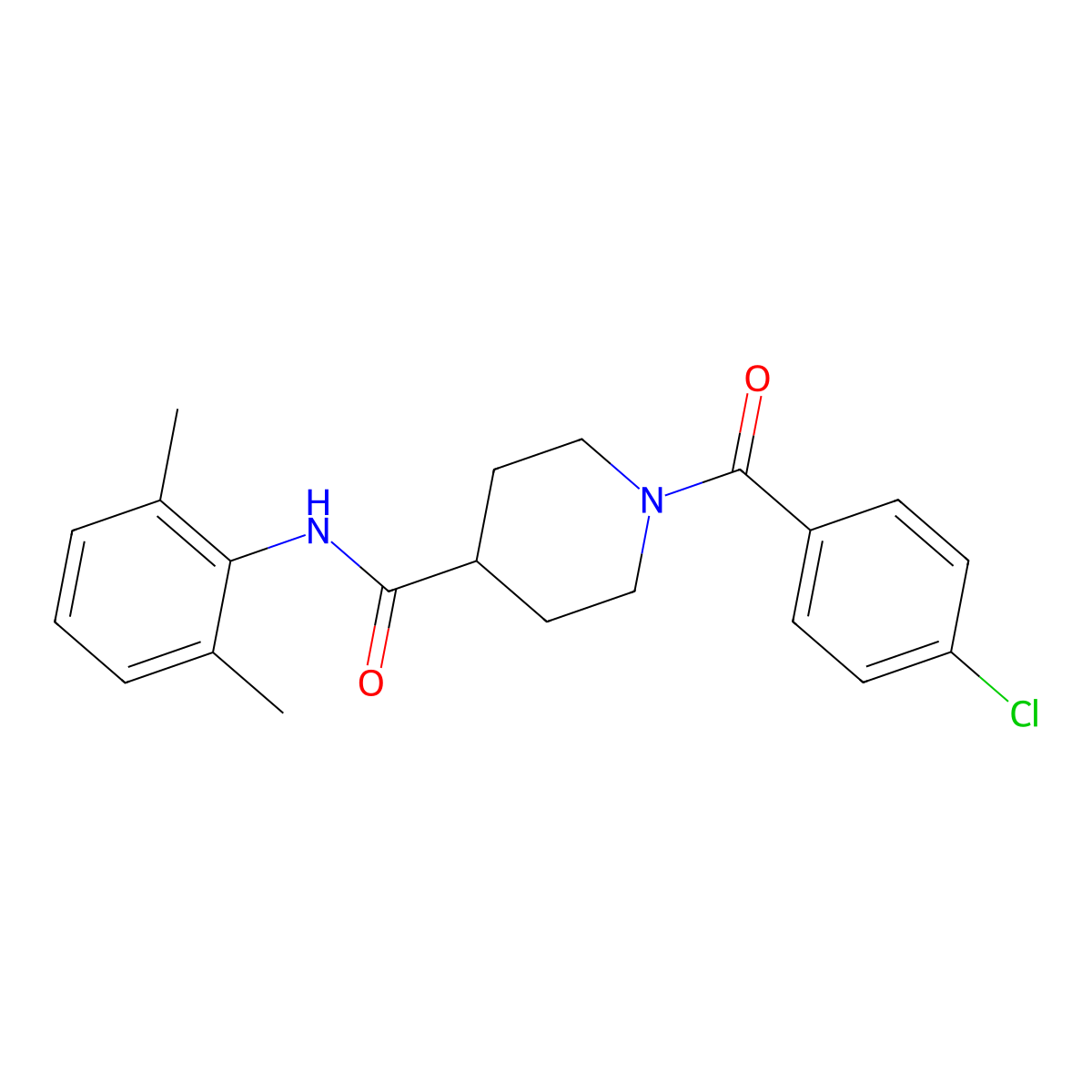 1-(4-chlorobenzoyl)-N-(2,6-dimethylphenyl)piperidine-4-carboxamide molecular structure, CAS 433962-27-7