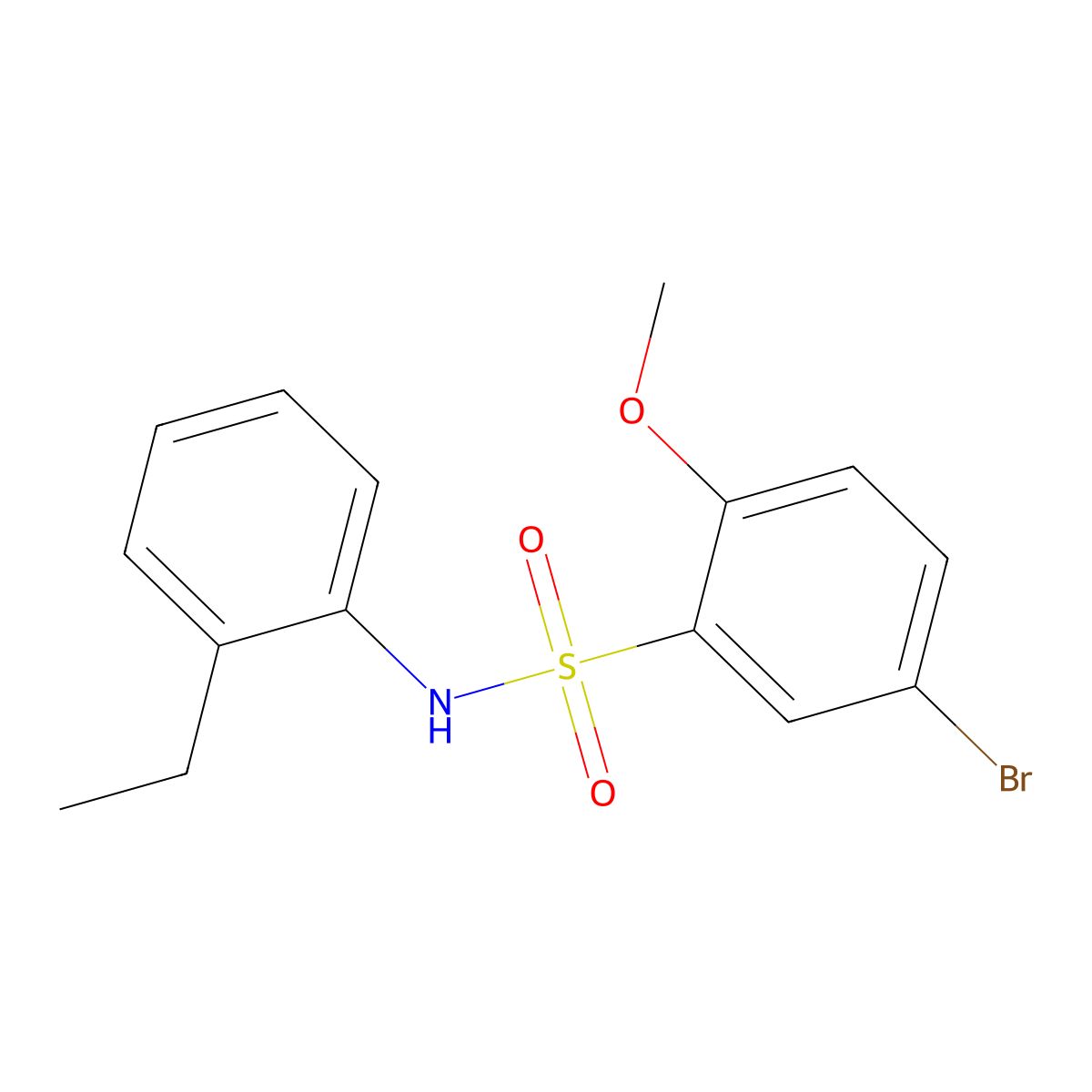 5-bromo-N-(2-ethylphenyl)-2-methoxybenzenesulfonamide molecular structure, CAS 433962-29-9