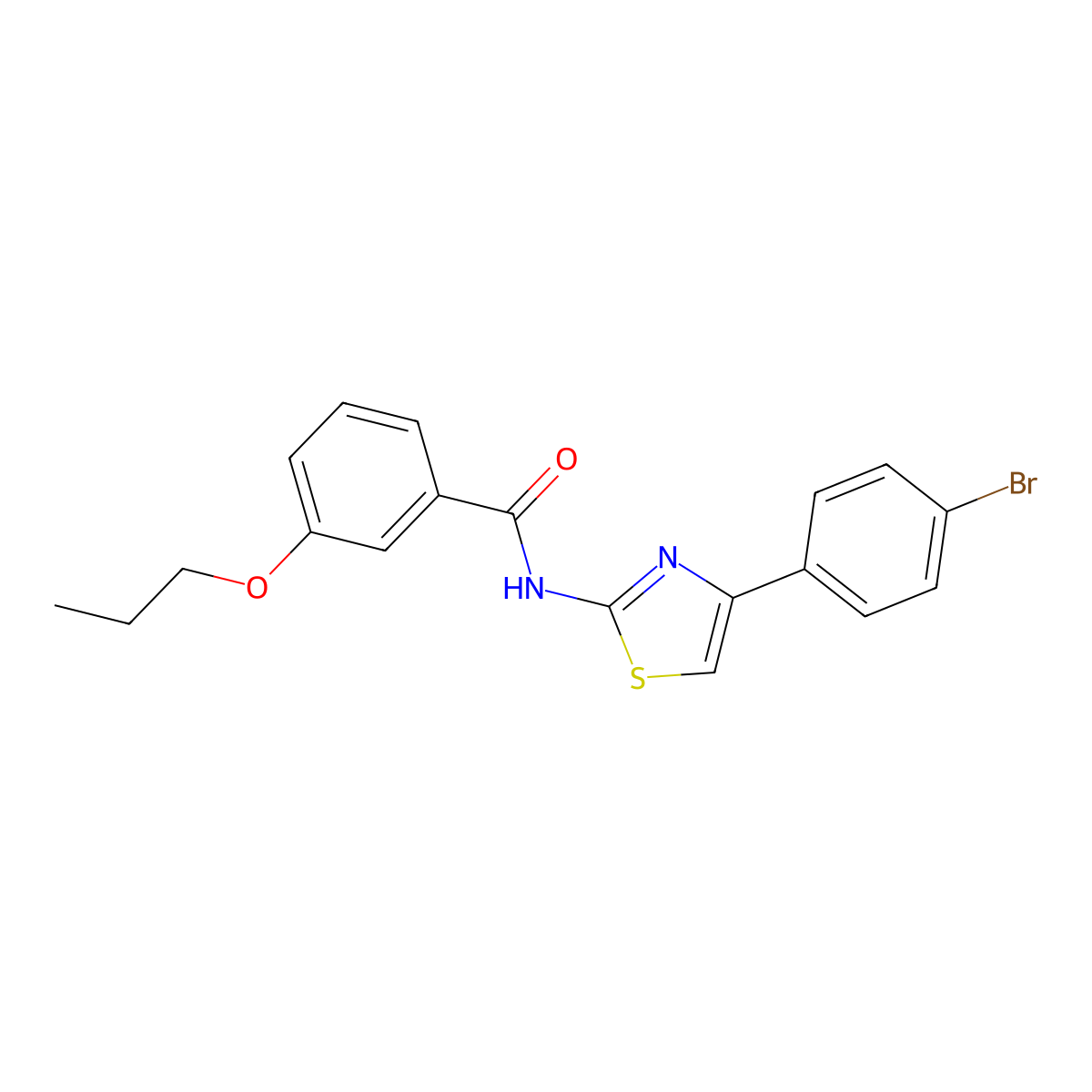 N-[4-(4-bromophenyl)-1,3-thiazol-2-yl]-3-propoxybenzamide molecular structure, CAS 433962-56-2