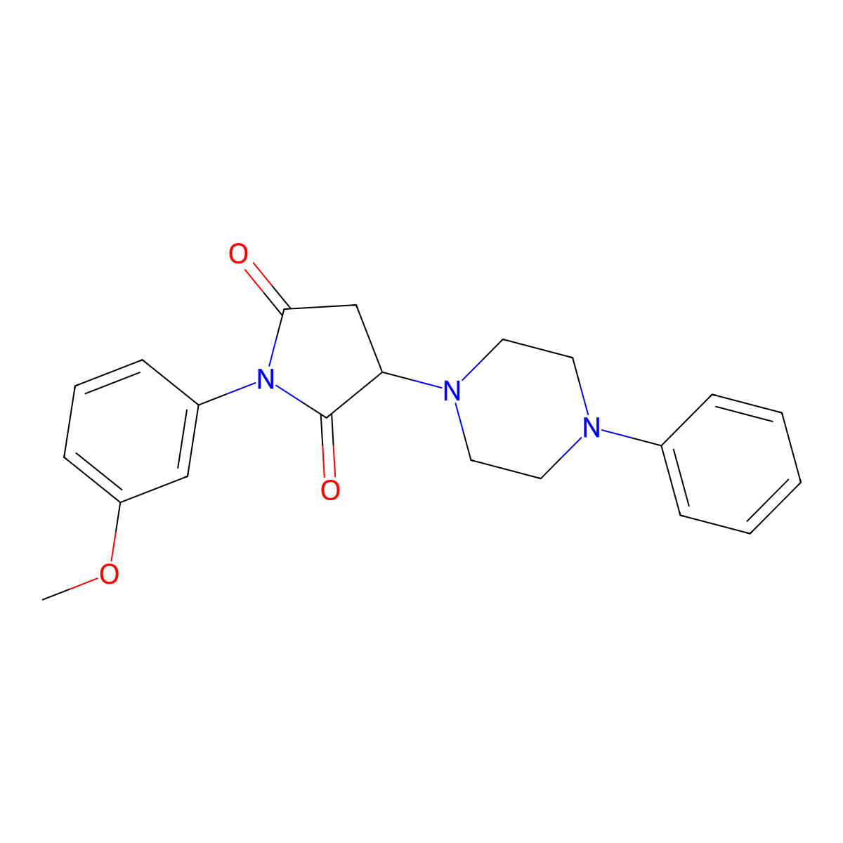 1-(3-Methoxyphenyl)-3-(4-phenylpiperazin-1-yl)pyrrolidine-2,5-dione molecular structure, CAS 433962-62-0