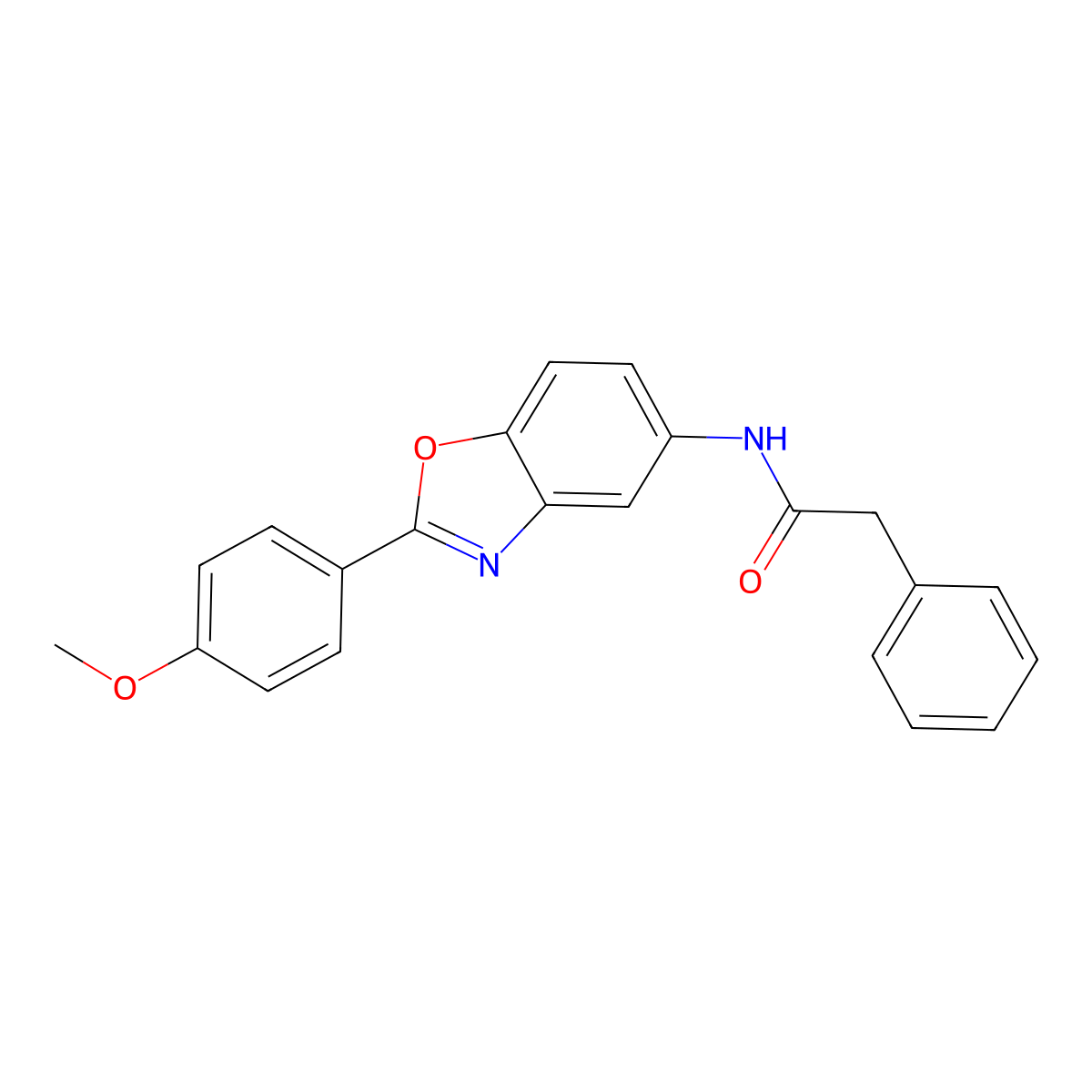N-[2-(4-methoxyphenyl)-1,3-benzoxazol-5-yl]-2-phenylacetamide molecular structure, CAS 433962-69-7