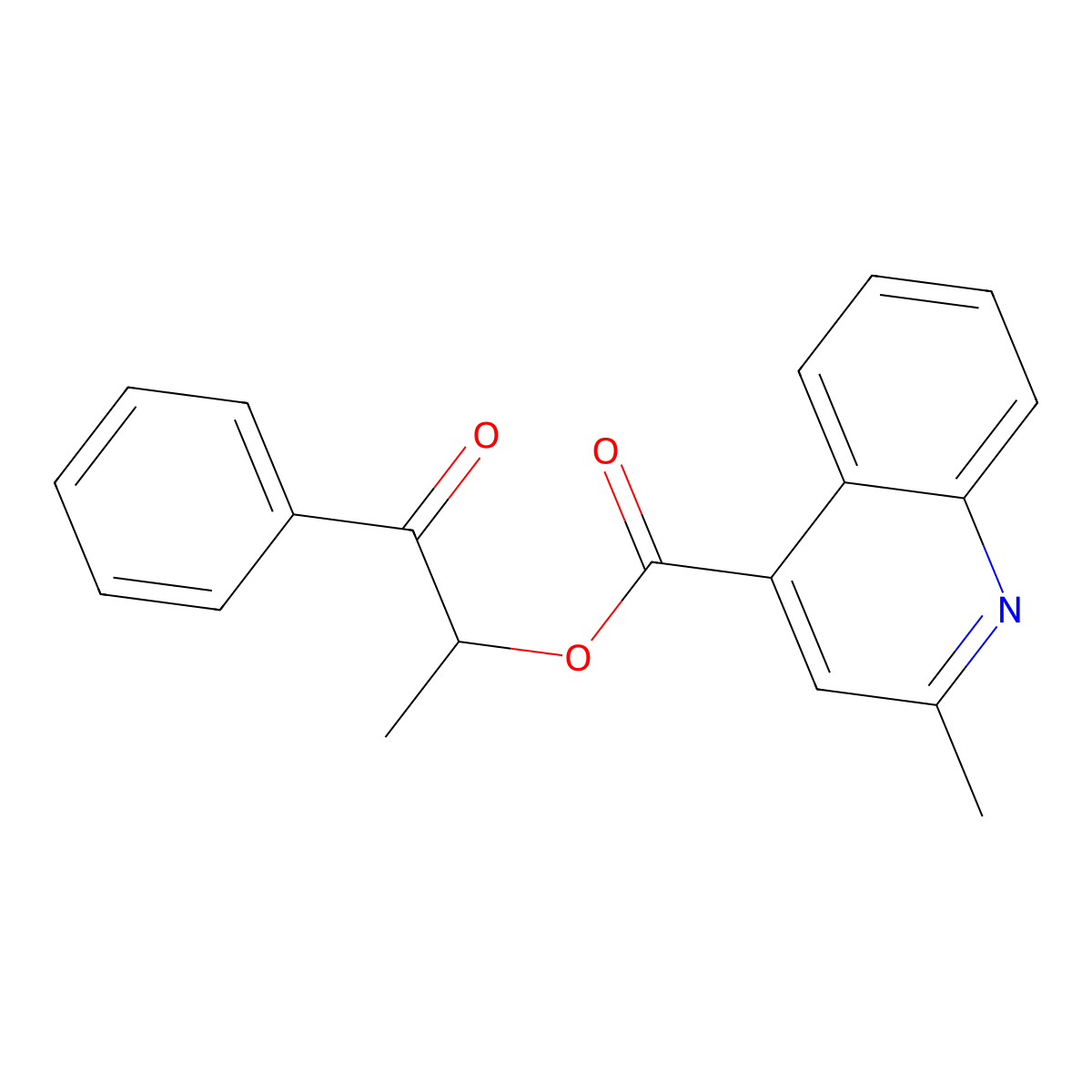 1-Methyl-2-oxo-2-phenylethyl 2-methylquinoline-4-carboxylate molecular structure, CAS 433962-71-1