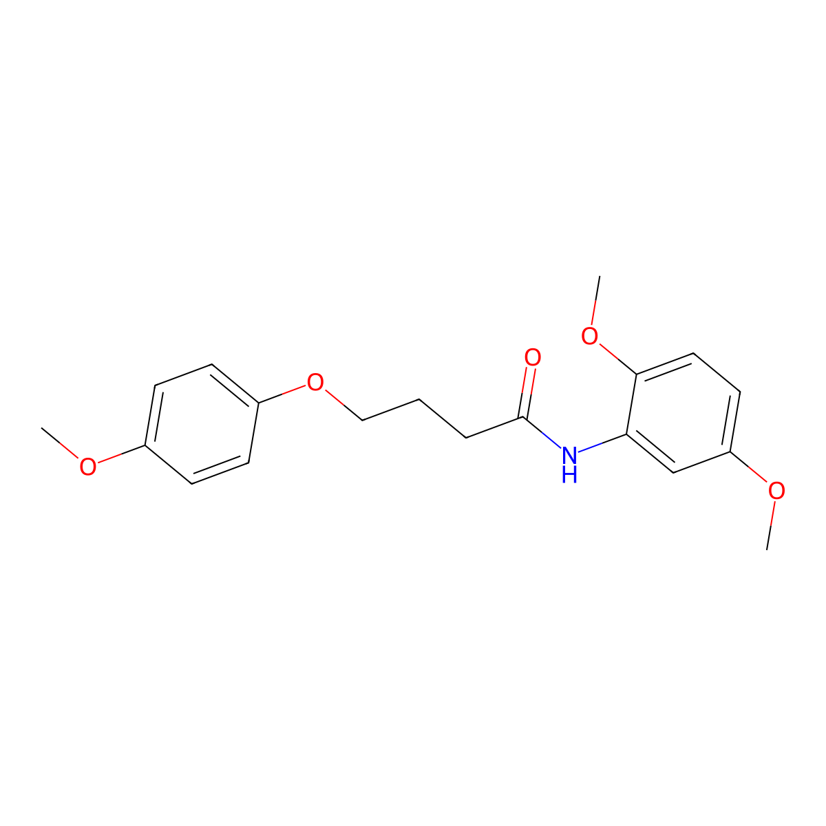 N-(2,5-dimethoxyphenyl)-4-(4-methoxyphenoxy)butanamide molecular structure, CAS 433962-73-3