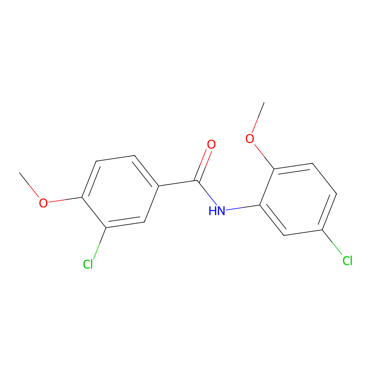 3-Chloro-N-(5-chloro-2-methoxyphenyl)-4-methoxybenzamide molecular structure, CAS 433962-82-4