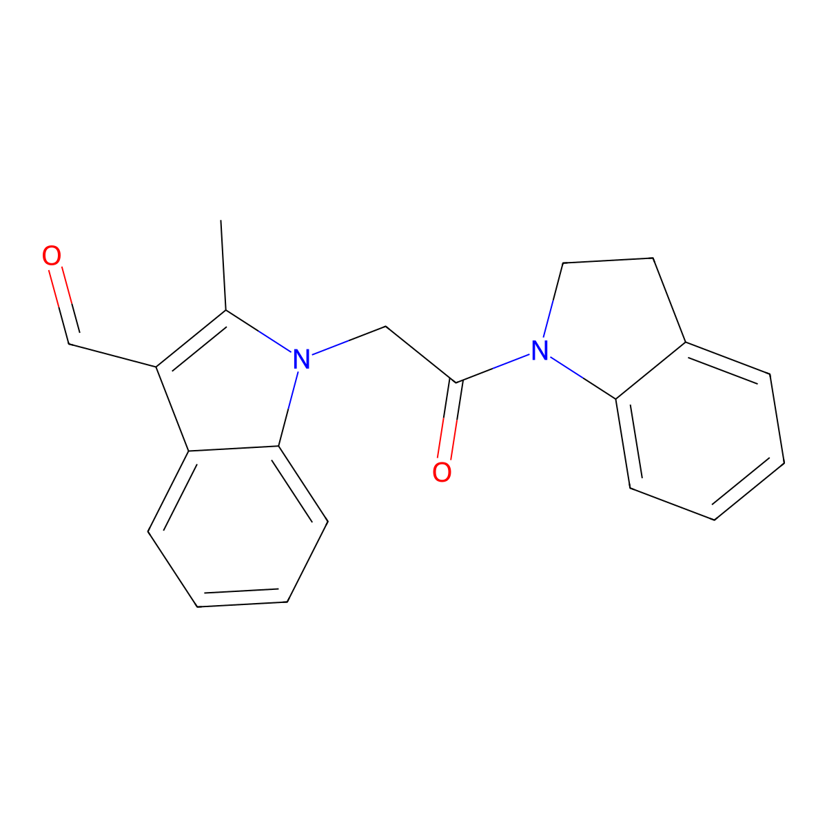 1-[2-(2,3-Dihydro-indol-1-yl)-2-oxo-ethyl]-2-methyl-1H-indole-3-carbaldehyde molecular structure, CAS 433963-38-3