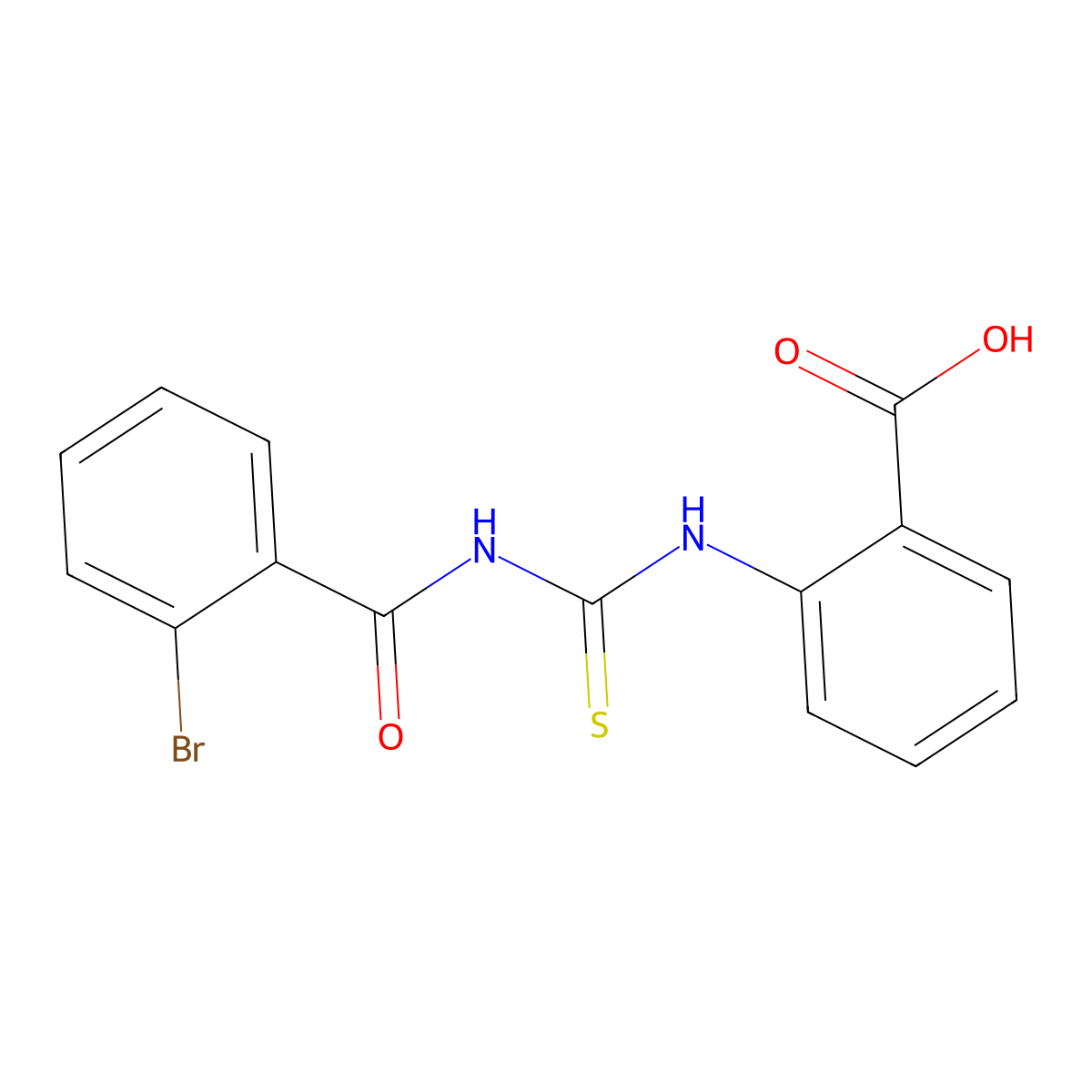 2-({[(2-Bromobenzoyl)amino]carbonothioyl}amino)benzoic acid molecular structure, CAS 433963-41-8