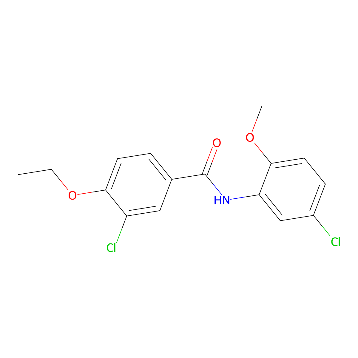 3-chloro-N-(5-chloro-2-methoxyphenyl)-4-ethoxybenzamide molecular structure, CAS 433963-59-8