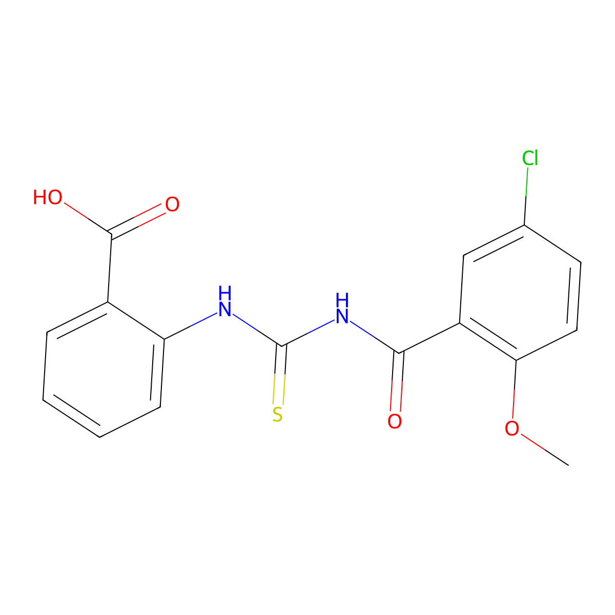 2-({[(5-Chloro-2-methoxyphenyl)carbonyl]carbamothioyl}amino)benzoic acid molecular structure, CAS 433963-71-4