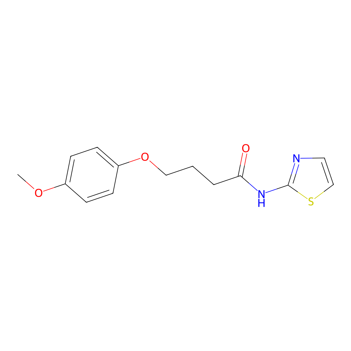 4-(4-methoxyphenoxy)-N-(1,3-thiazol-2-yl)butanamide molecular structure, CAS 433963-77-0