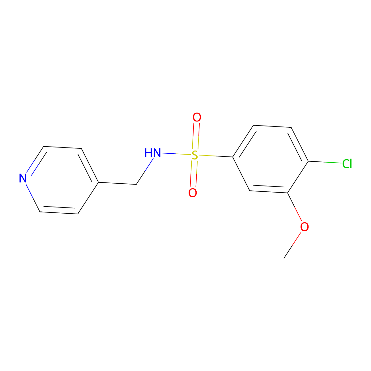 4-chloro-3-methoxy-N-(4-pyridinylmethyl)benzenesulfonamide molecular structure, CAS 433963-84-9