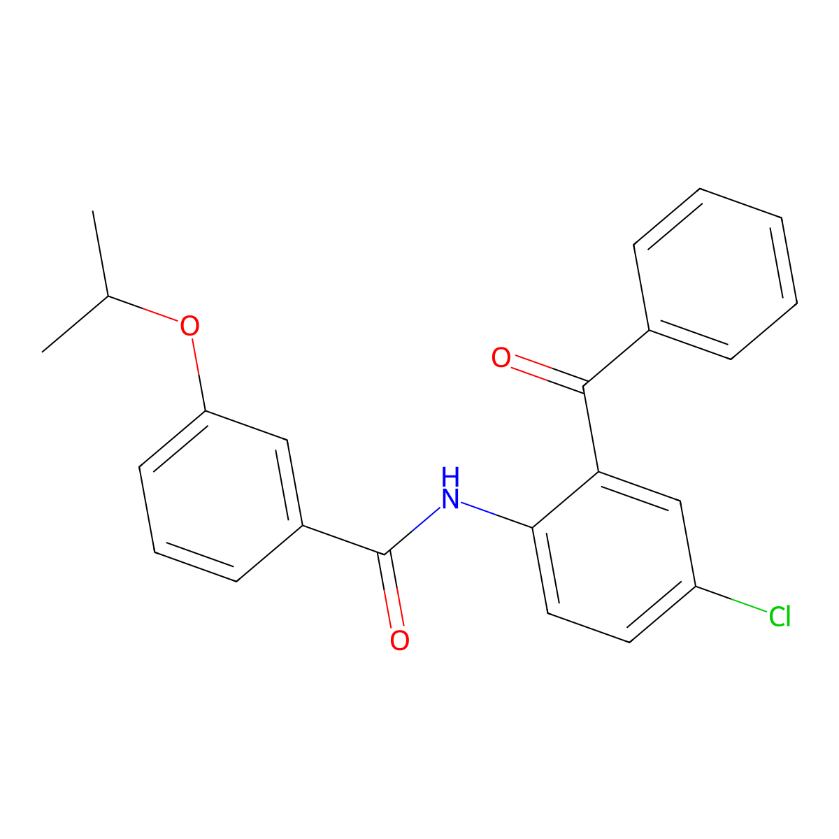 N-(2-benzoyl-4-chlorophenyl)-3-propan-2-yloxybenzamide molecular structure, CAS 433963-89-4