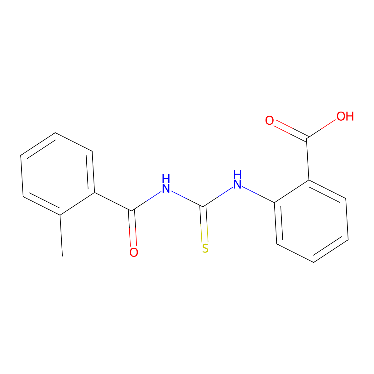 2-({[(2-Methylbenzoyl)amino]carbonothioyl}amino)benzoic acid molecular structure, CAS 433963-96-3