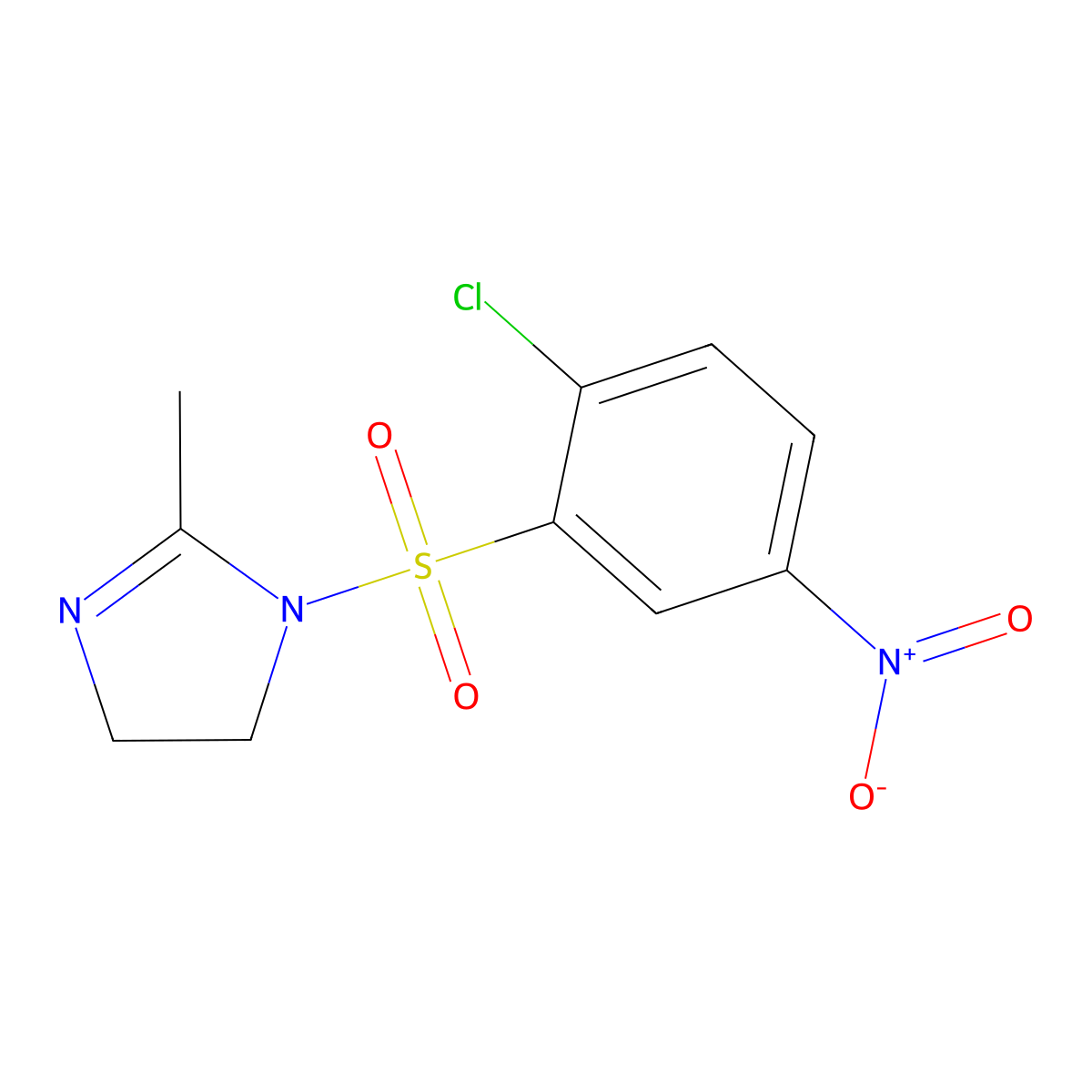 1-((2-chloro-5-nitrophenyl)sulfonyl)-2-methyl-4,5-dihydro-1H-imidazole molecular structure, CAS 433964-05-7