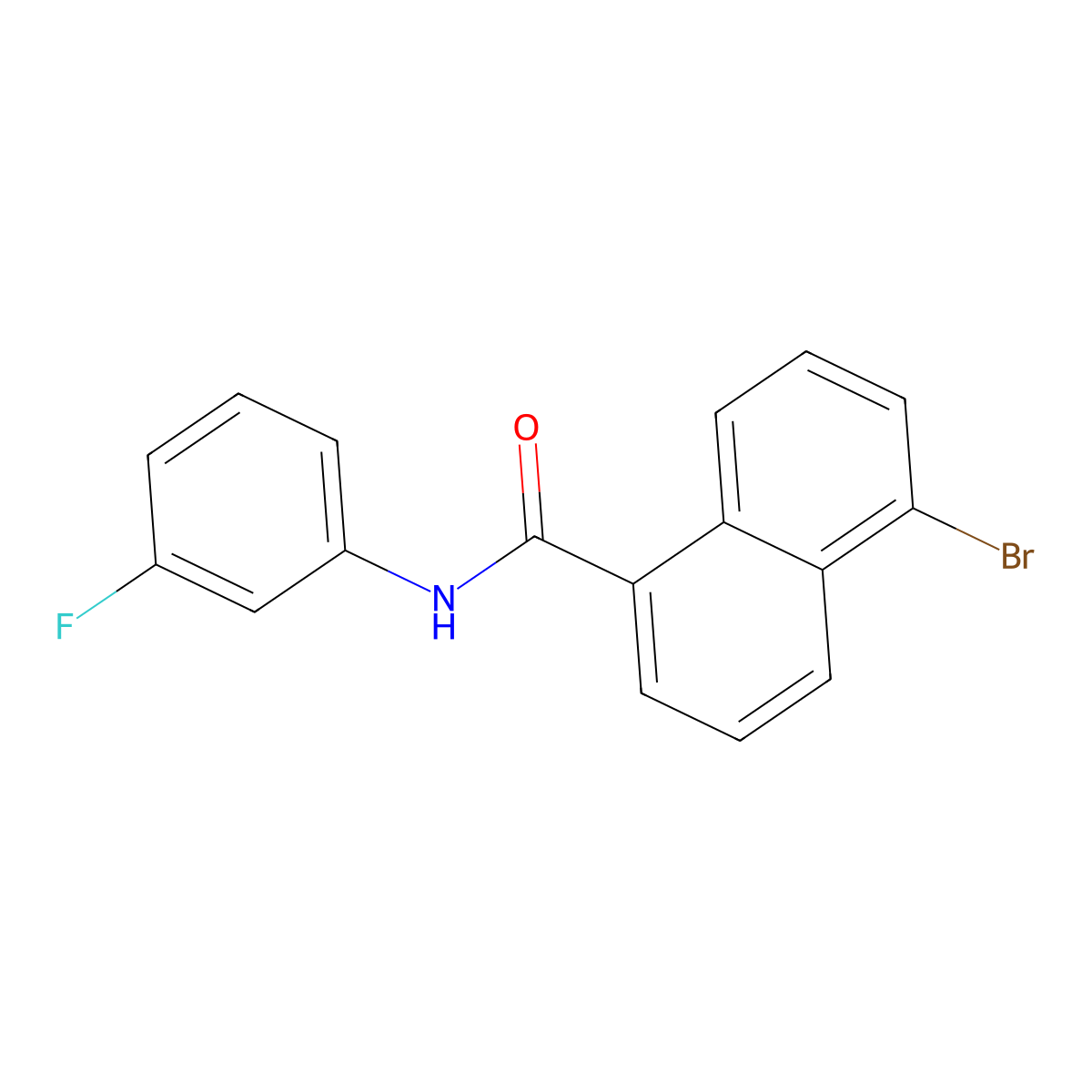 5-bromo-N-(3-fluorophenyl)naphthalene-1-carboxamide molecular structure, CAS 433964-09-1