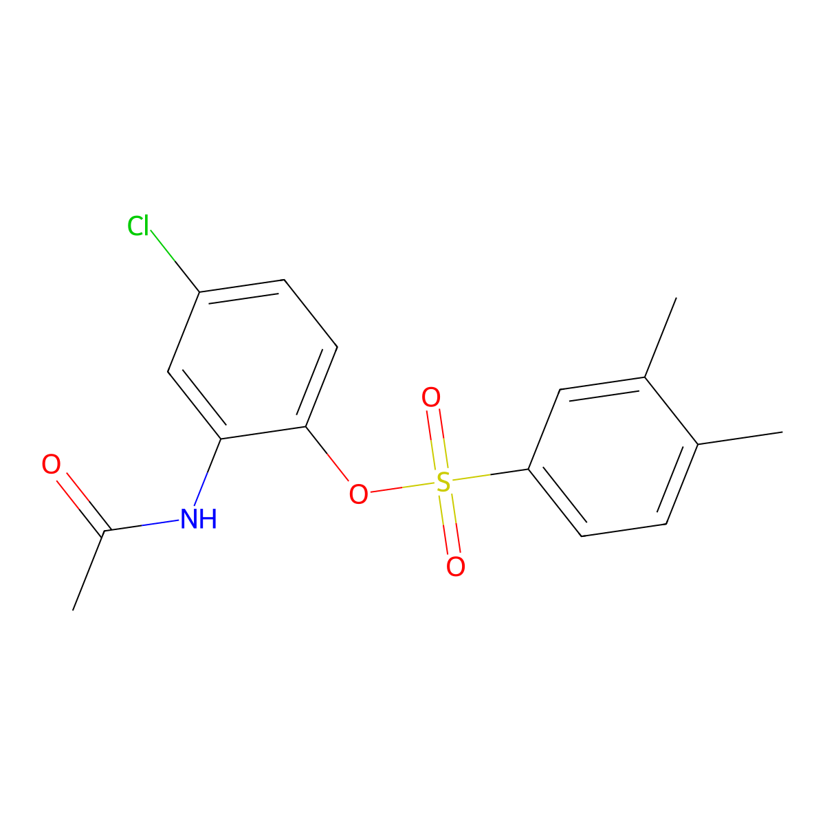 4-Chloro-2-acetamidophenyl 3,4-dimethylbenzene-1-sulfonate molecular structure, CAS 433964-14-8