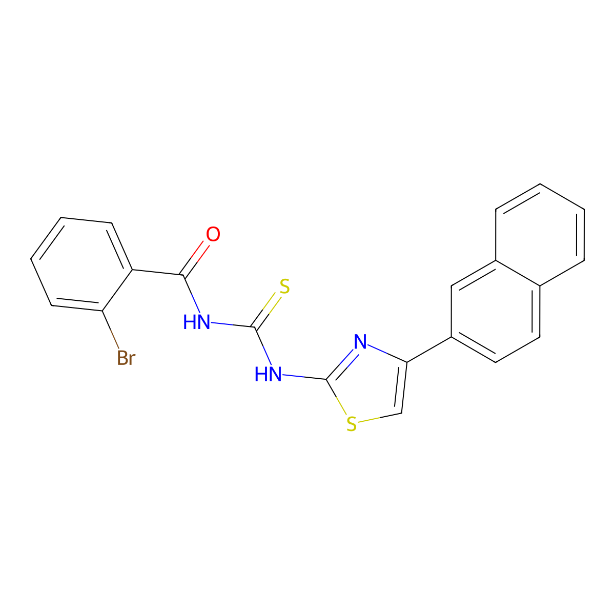 2-bromo-N-[(4-naphthalen-2-yl-1,3-thiazol-2-yl)carbamothioyl]benzamide molecular structure, CAS 433964-24-0