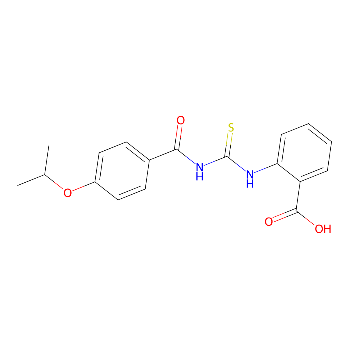 2-[({[4-(Propan-2-yloxy)phenyl]carbonyl}carbamothioyl)amino]benzoic acid molecular structure, CAS 433964-26-2