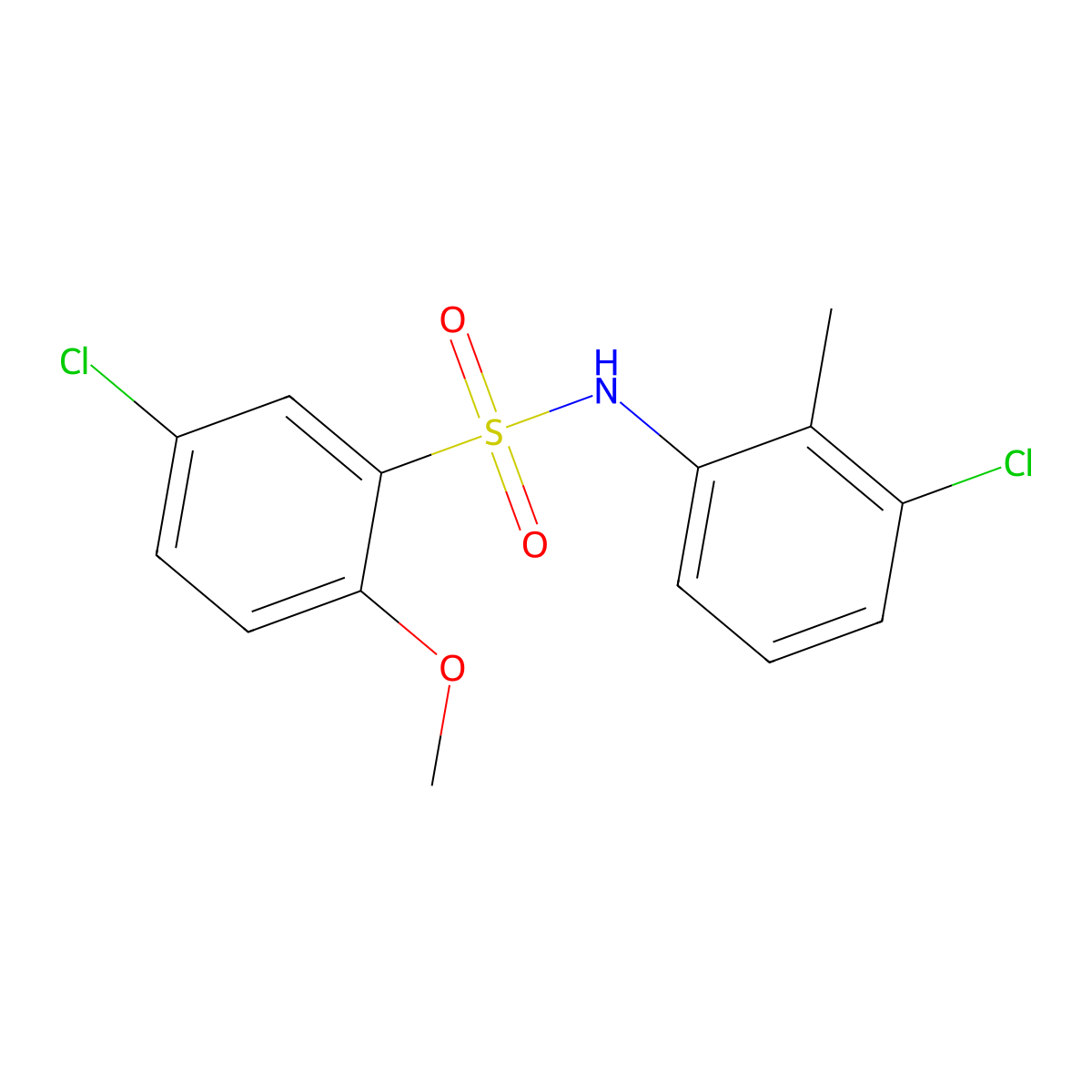 [(5-Chloro-2-methoxyphenyl)sulfonyl](3-chloro-2-methylphenyl)amine molecular structure, CAS 433964-35-3