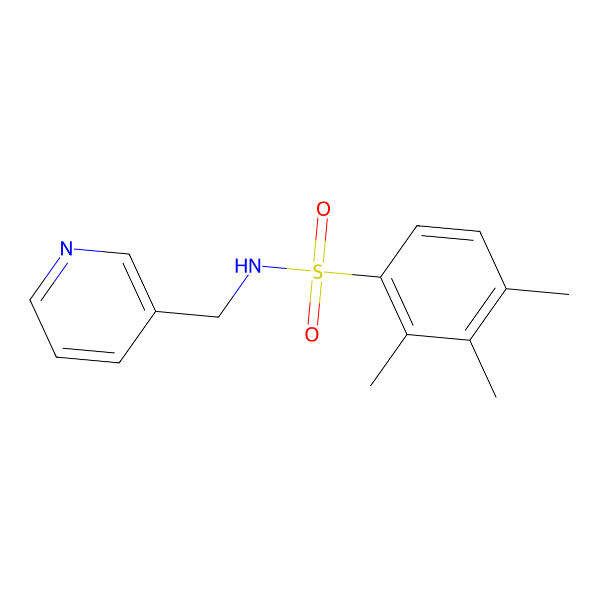 (3-Pyridylmethyl)[(2,3,4-trimethylphenyl)sulfonyl]amine molecular structure, CAS 433964-62-6