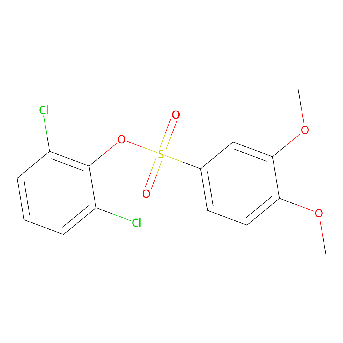 2,6-Dichlorophenyl 3,4-dimethoxybenzenesulfonate molecular structure, CAS 433964-63-7
