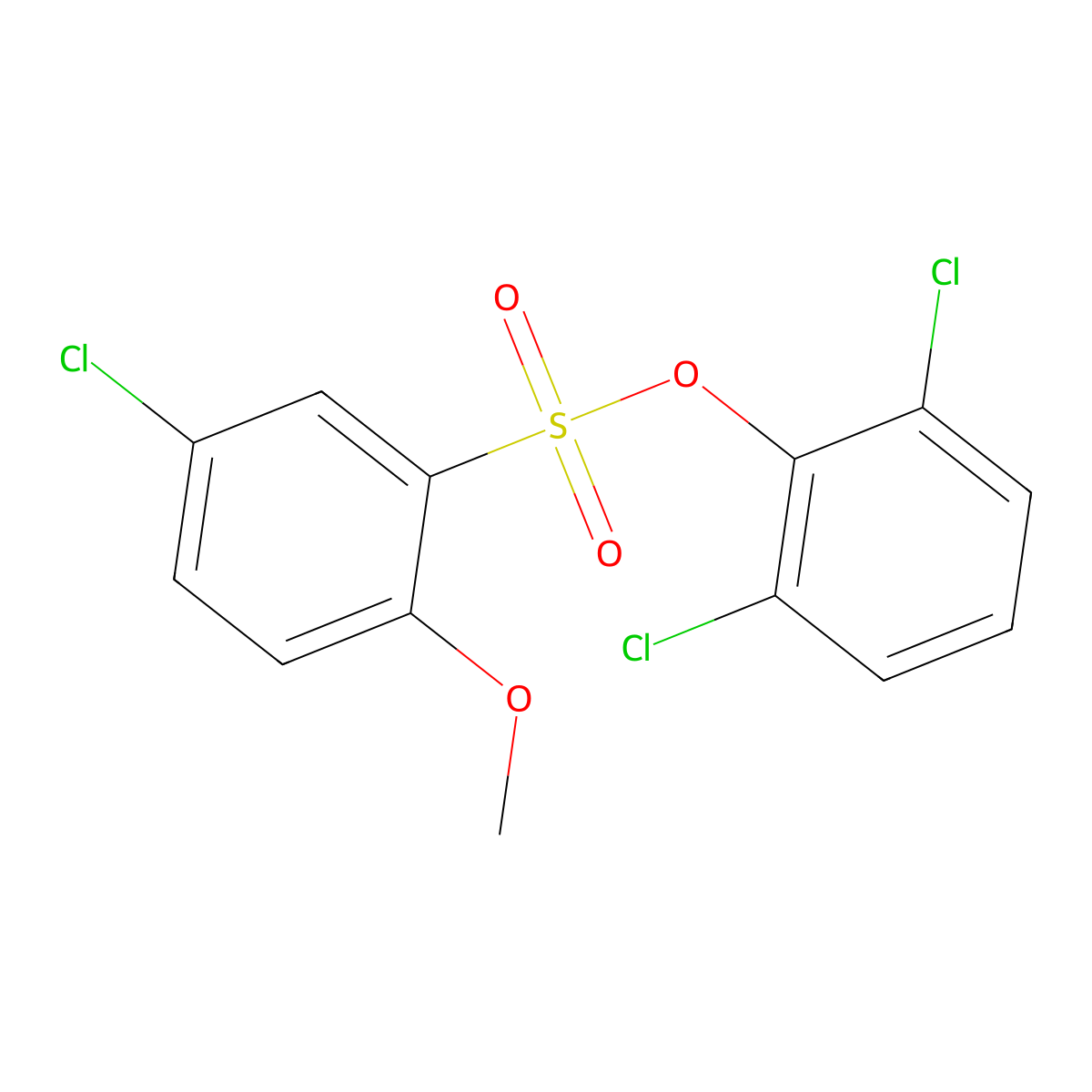 2,6-Dichlorophenyl 5-chloro-2-methoxybenzenesulfonate molecular structure, CAS 433964-65-9
