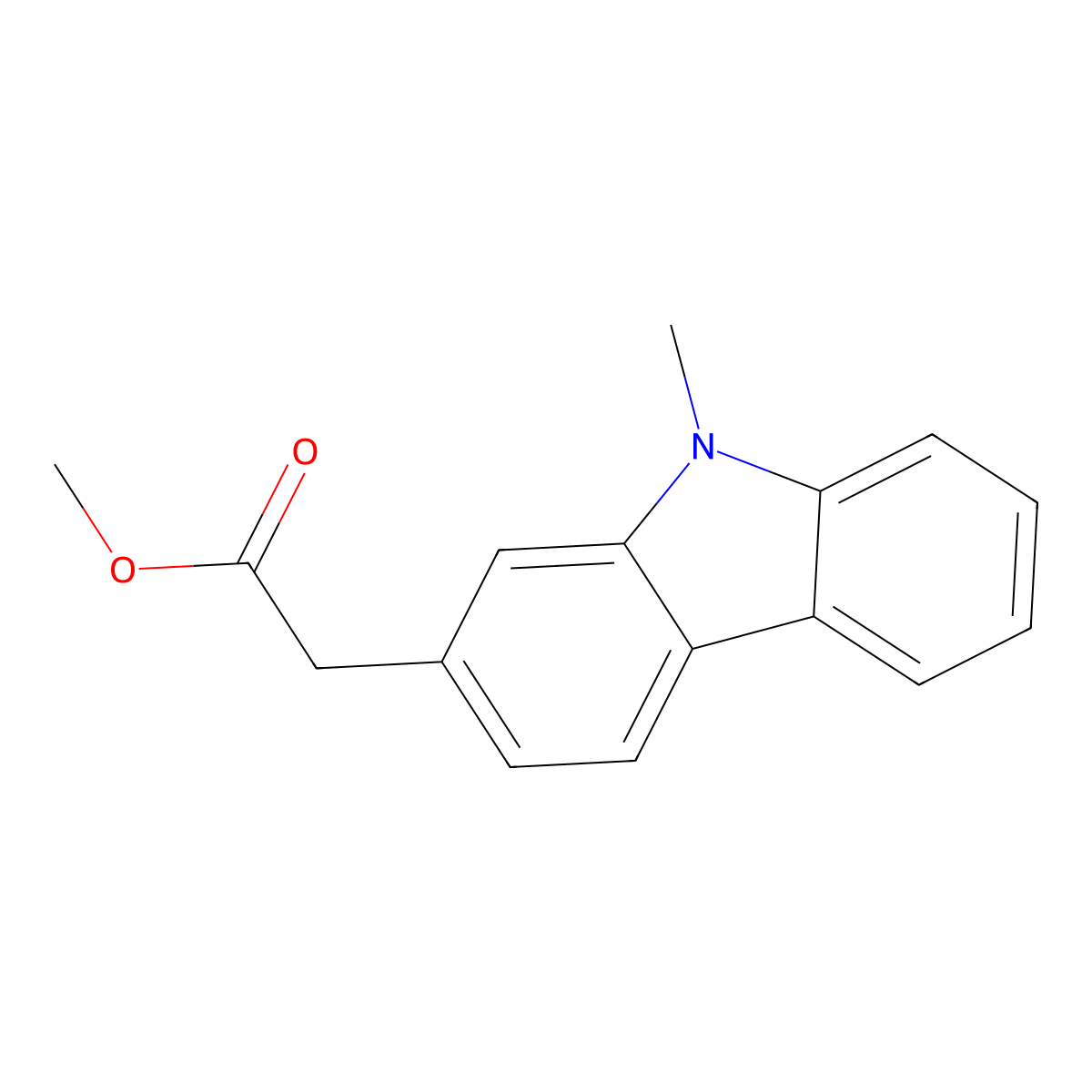 Methyl 2-(9-methylcarbazol-2-yl)acetate molecular structure, CAS 433964-79-5