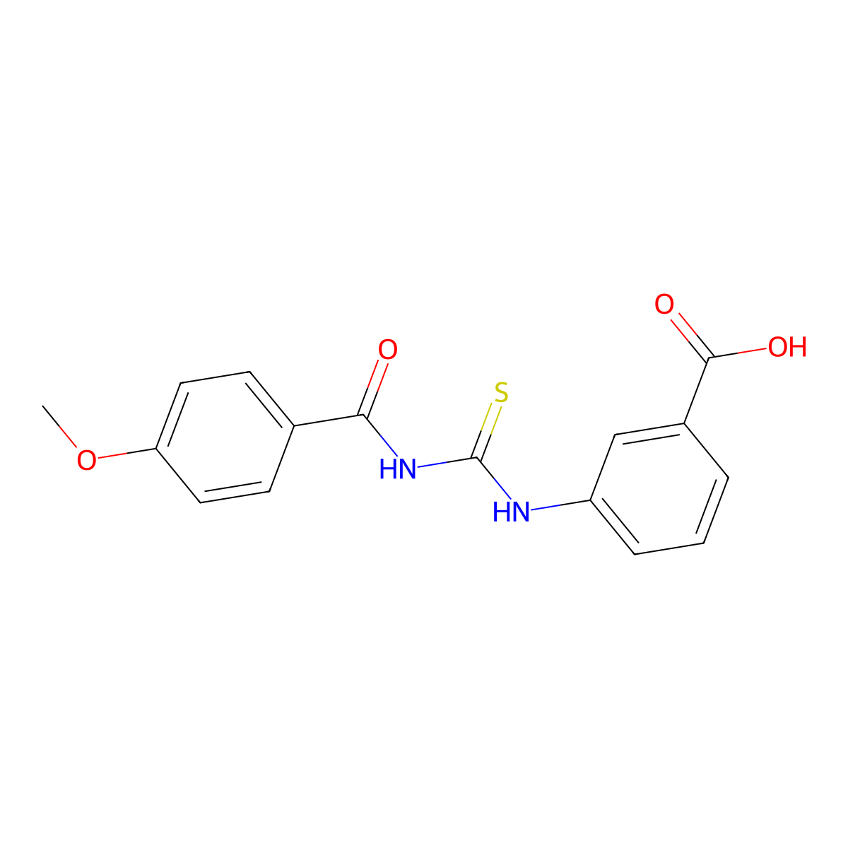 3-({[(4-Methoxyphenyl)carbonyl]carbamothioyl}amino)benzoic acid molecular structure, CAS 433964-87-5
