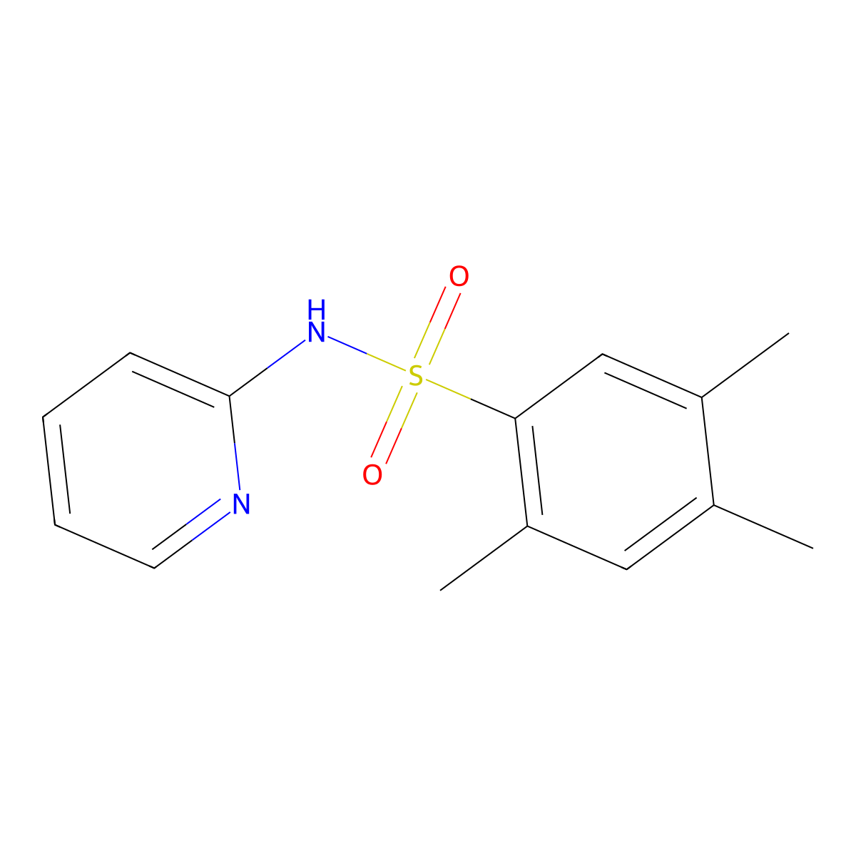 2,4,5-trimethyl-N-pyridin-2-ylbenzenesulfonamide molecular structure, CAS 433964-88-6
