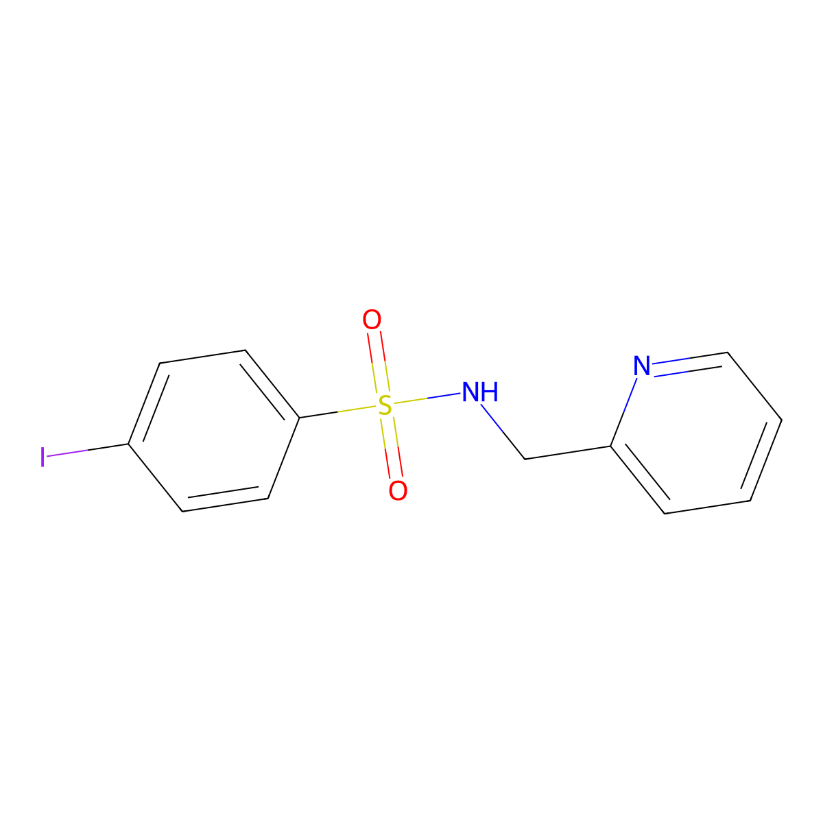 4-iodo-N-(pyridin-2-ylmethyl)benzenesulfonamide molecular structure, CAS 433964-89-7