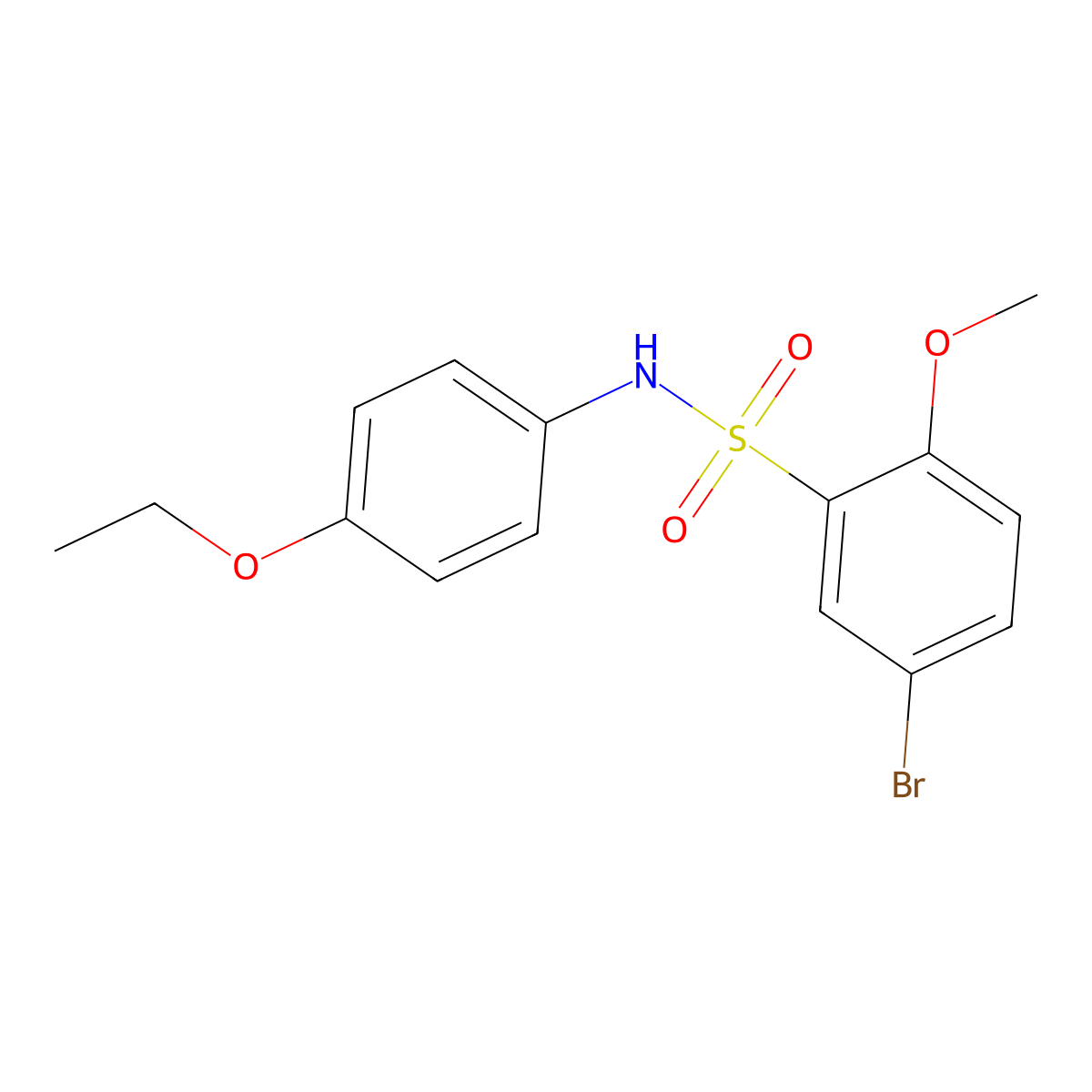 5-bromo-N-(4-ethoxyphenyl)-2-methoxybenzenesulfonamide molecular structure, CAS 433964-94-4