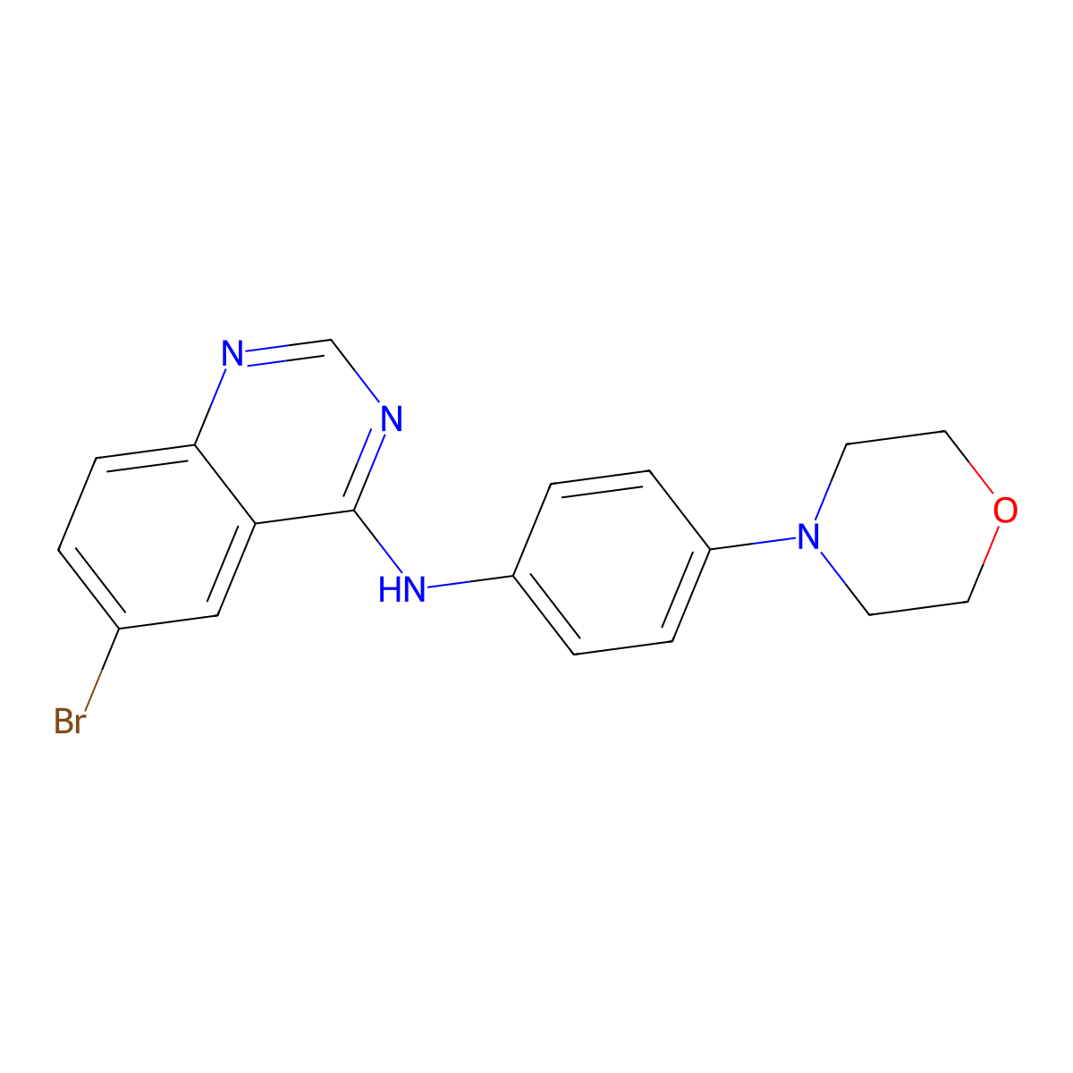 6-bromo-N-(4-morpholinophenyl)quinazolin-4-amine molecular structure, CAS 433964-96-6