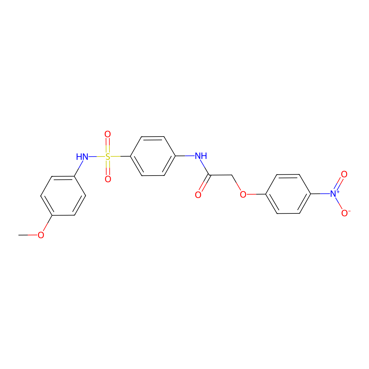 N-[4-[(4-methoxyphenyl)sulfamoyl]phenyl]-2-(4-nitrophenoxy)acetamide molecular structure, CAS 433965-05-0
