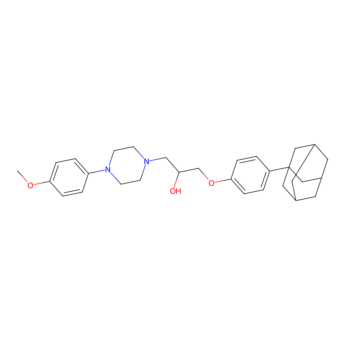 1-[4-(1-Adamantyl)phenoxy]-3-[4-(4-methoxyphenyl)piperazin-1-yl]propan-2-ol molecular structure, CAS 433965-07-2