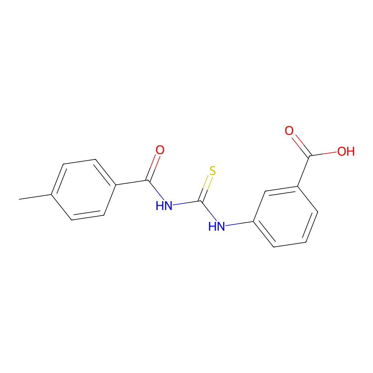 3-({[(4-Methylphenyl)carbonyl]carbamothioyl}amino)benzoic acid molecular structure, CAS 433965-32-3