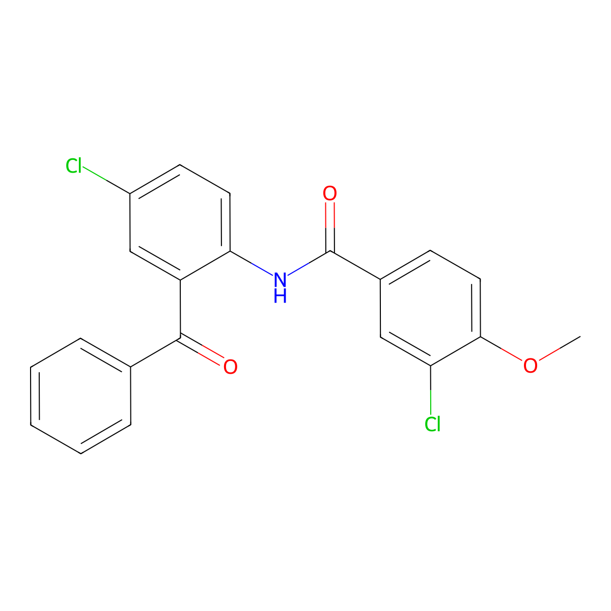 N-(2-benzoyl-4-chlorophenyl)-3-chloro-4-methoxybenzamide molecular structure, CAS 433965-42-5