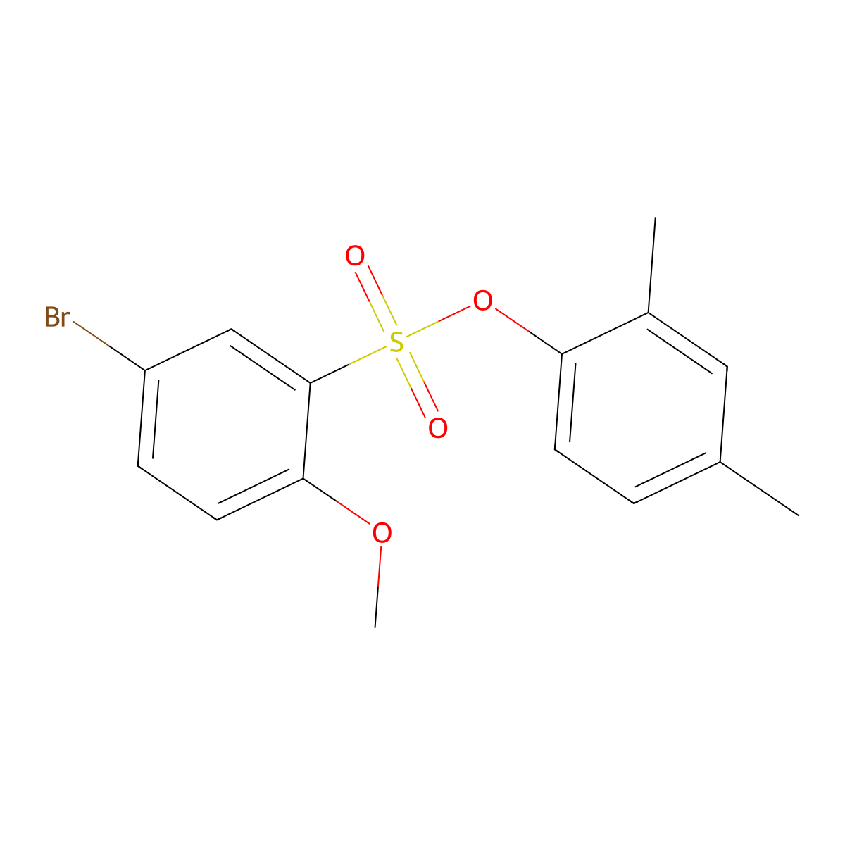 2,4-Dimethylphenyl 5-bromo-2-methoxybenzenesulfonate molecular structure, CAS 433965-52-7