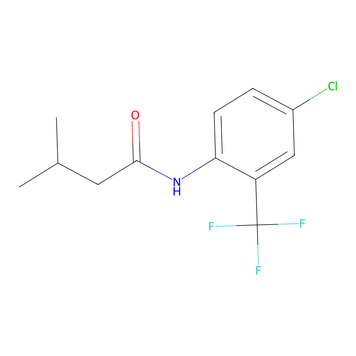 N-[4-chloro-2-(trifluoromethyl)phenyl]-3-methylbutanamide molecular structure, CAS 433965-54-9