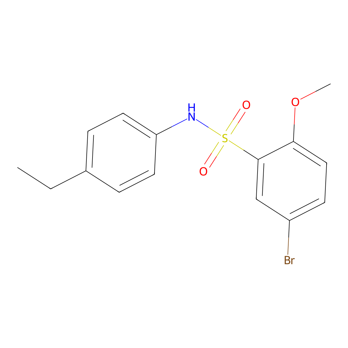 5-bromo-N-(4-ethylphenyl)-2-methoxybenzenesulfonamide molecular structure, CAS 433965-56-1