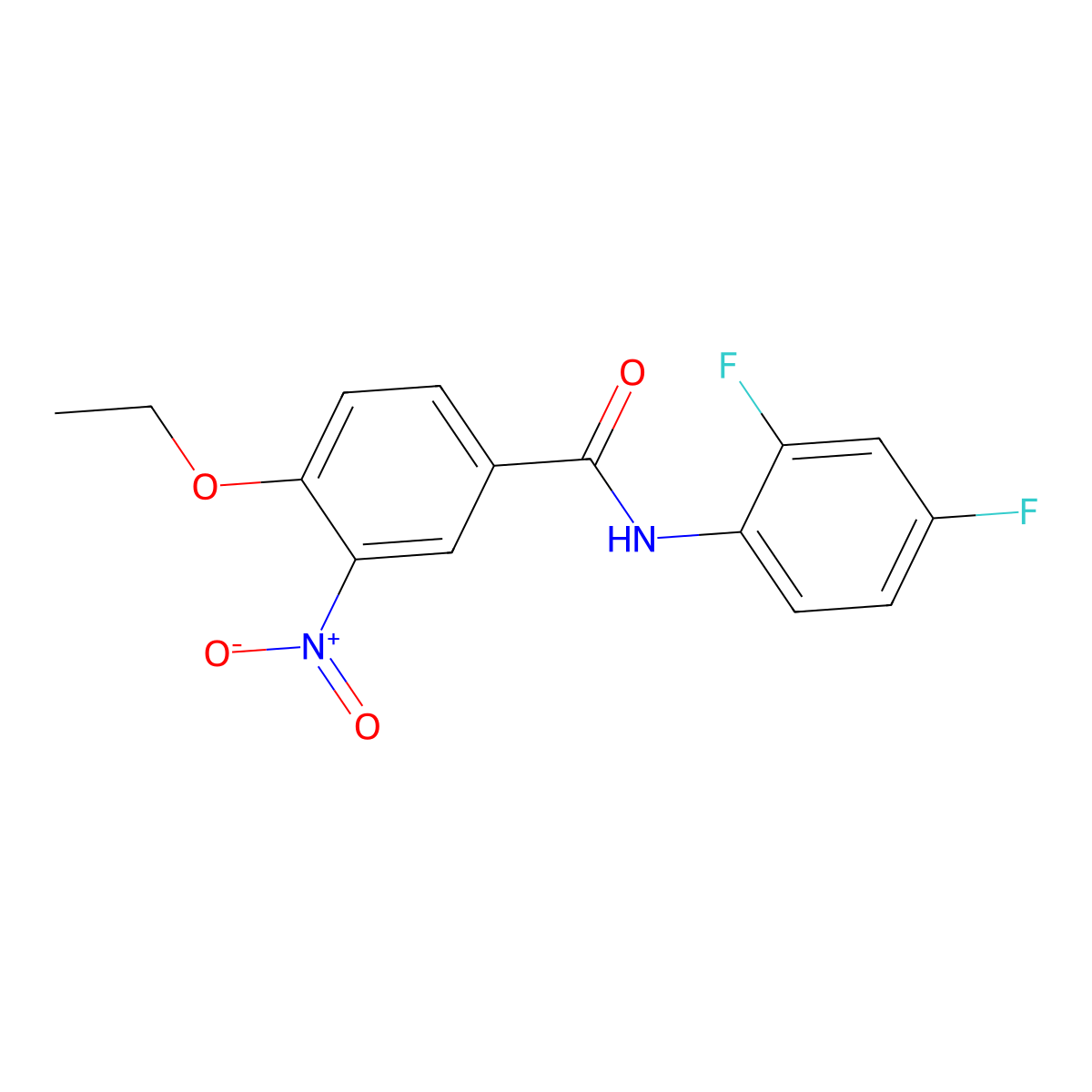 N-(2,4-difluorophenyl)-4-ethoxy-3-nitrobenzamide molecular structure, CAS 433965-60-7