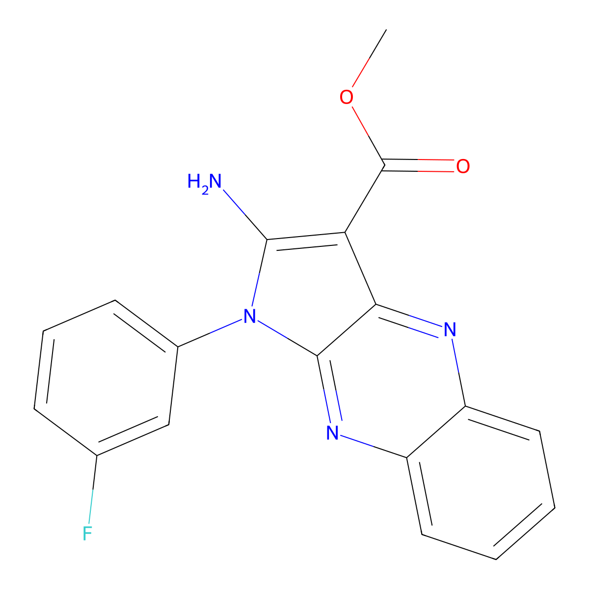 methyl 2-amino-1-(3-fluorophenyl)-1H-pyrrolo[2,3-b]quinoxaline-3-carboxylate molecular structure, CAS 433965-65-2