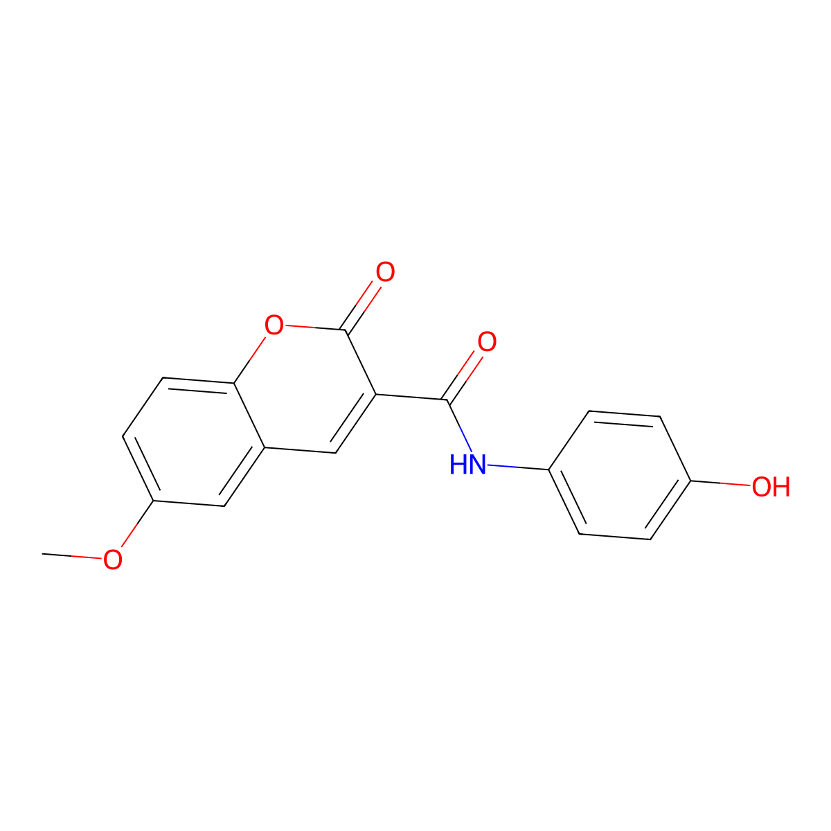N-(4-hydroxyphenyl)-6-methoxy-2-oxo-2H-chromene-3-carboxamide molecular structure, CAS 433965-66-3